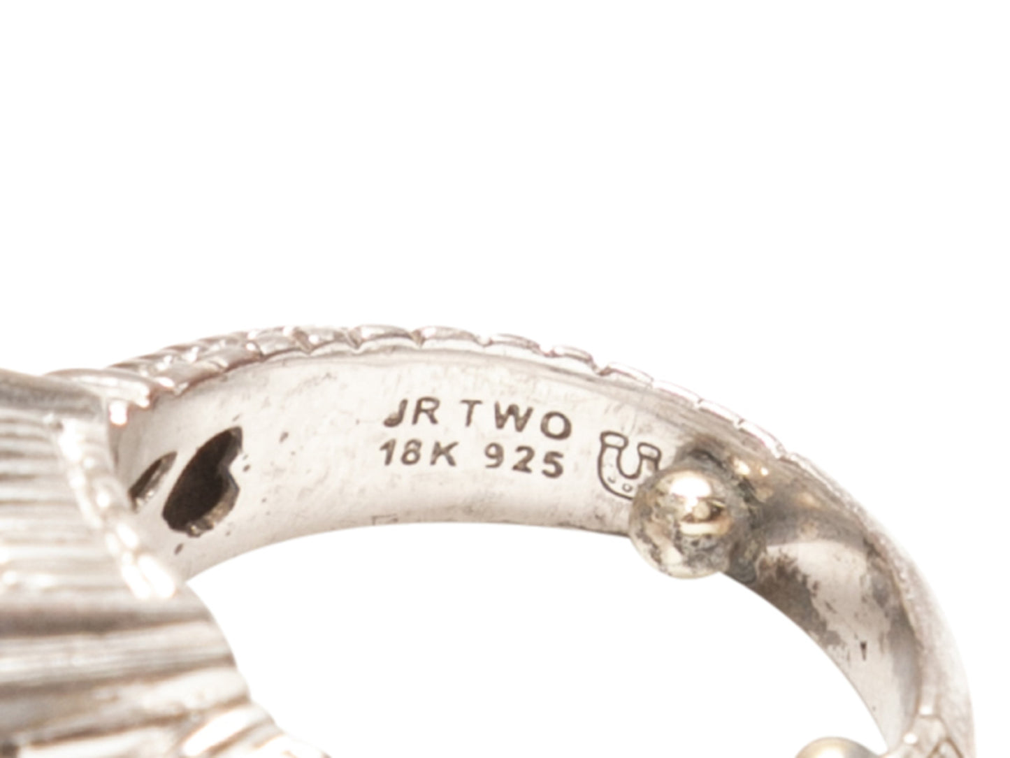 18K White Gold & Green Amethyst Judith Ripka Ring Size US S