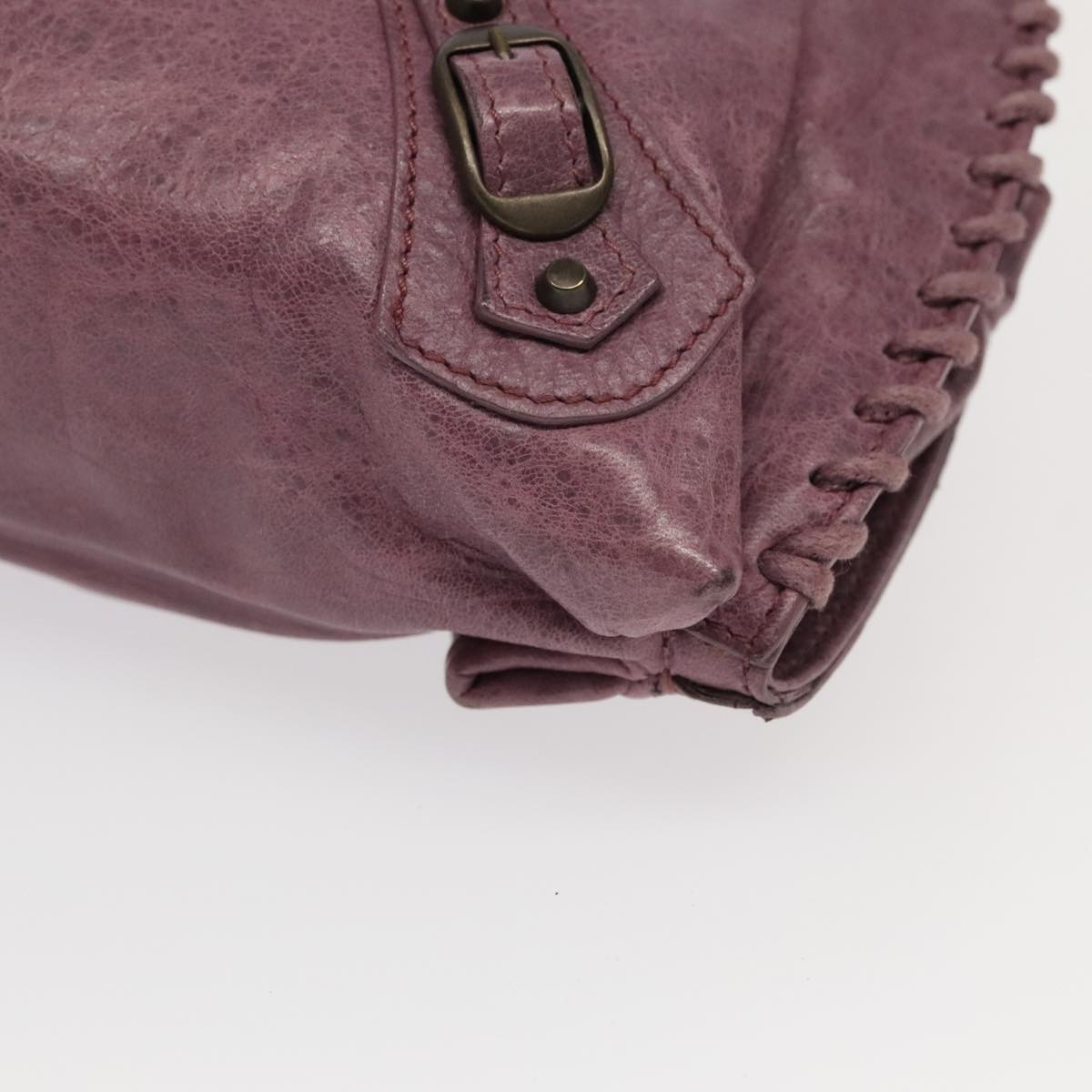 Balenciaga City Purple Leather Shoulder Bag