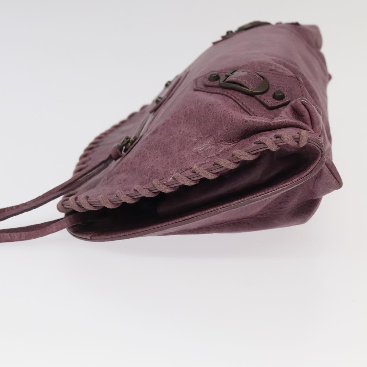 Balenciaga City Purple Leather Shoulder Bag