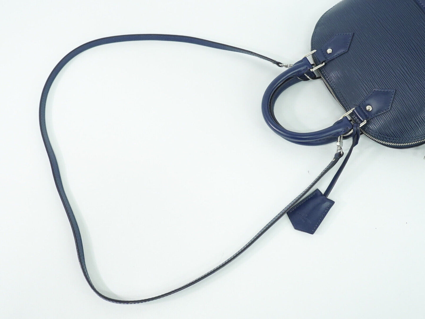 Louis Vuitton Alma Bb Navy Leather Handbag