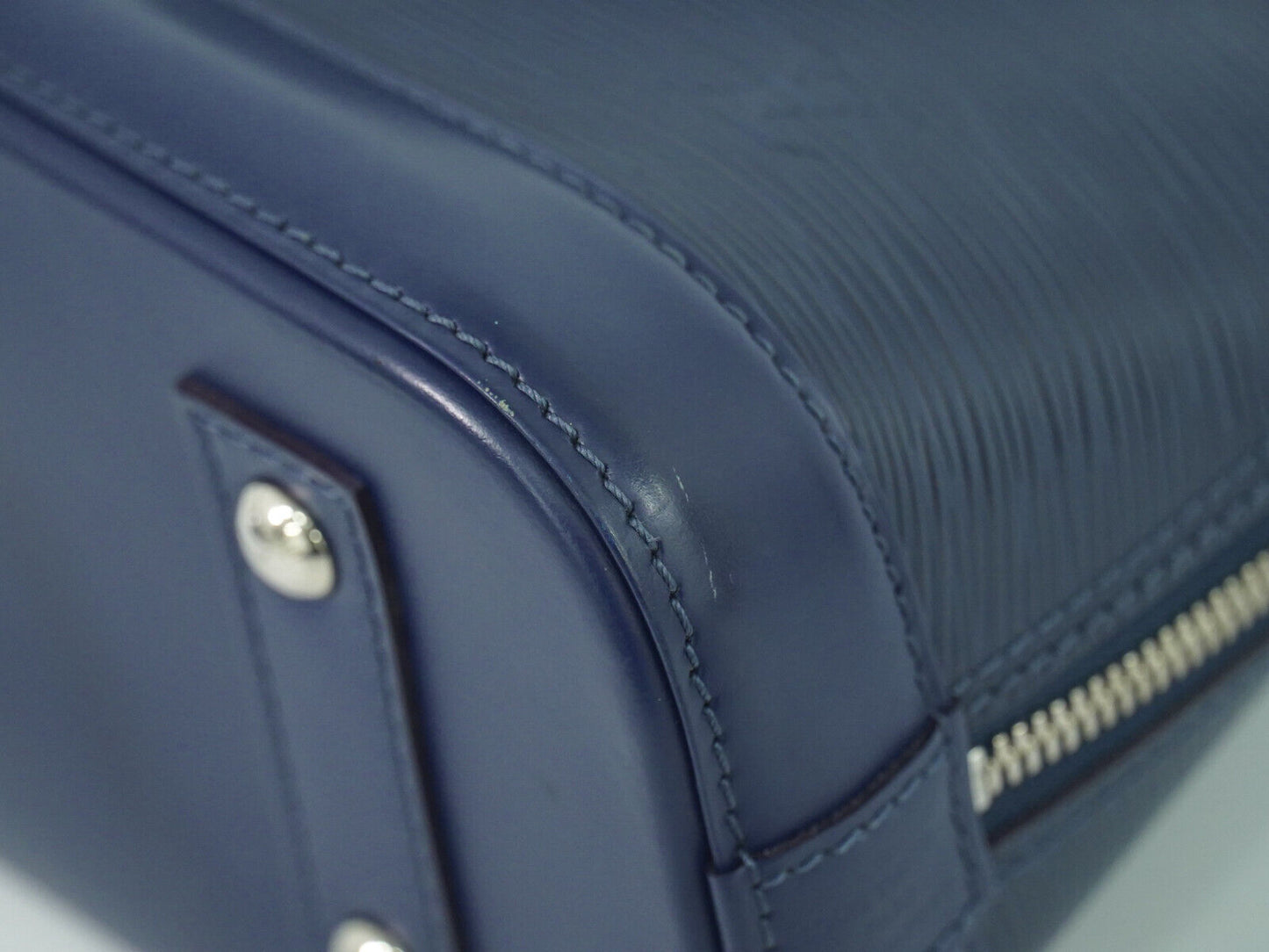 Louis Vuitton Alma Bb Navy Leather Handbag