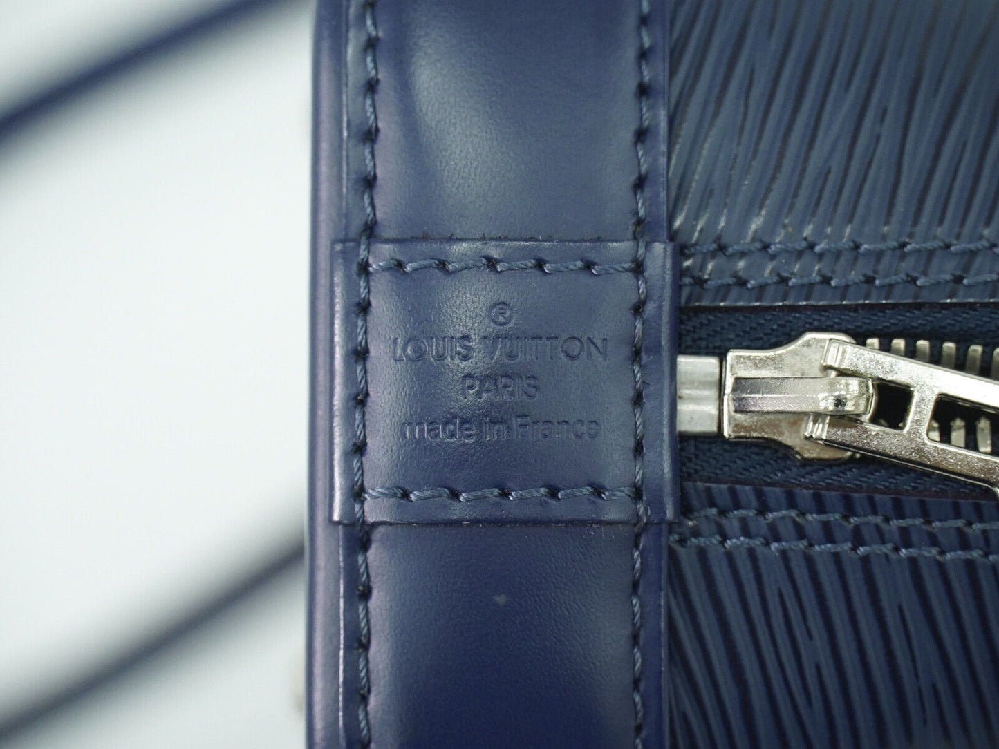 Louis Vuitton Alma Bb Navy Leather Handbag
