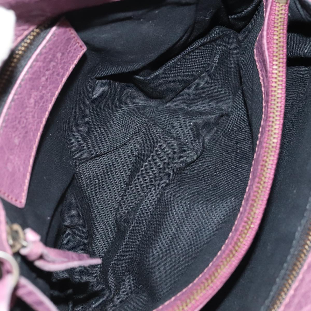Balenciaga City Purple Leather Shoulder Bag