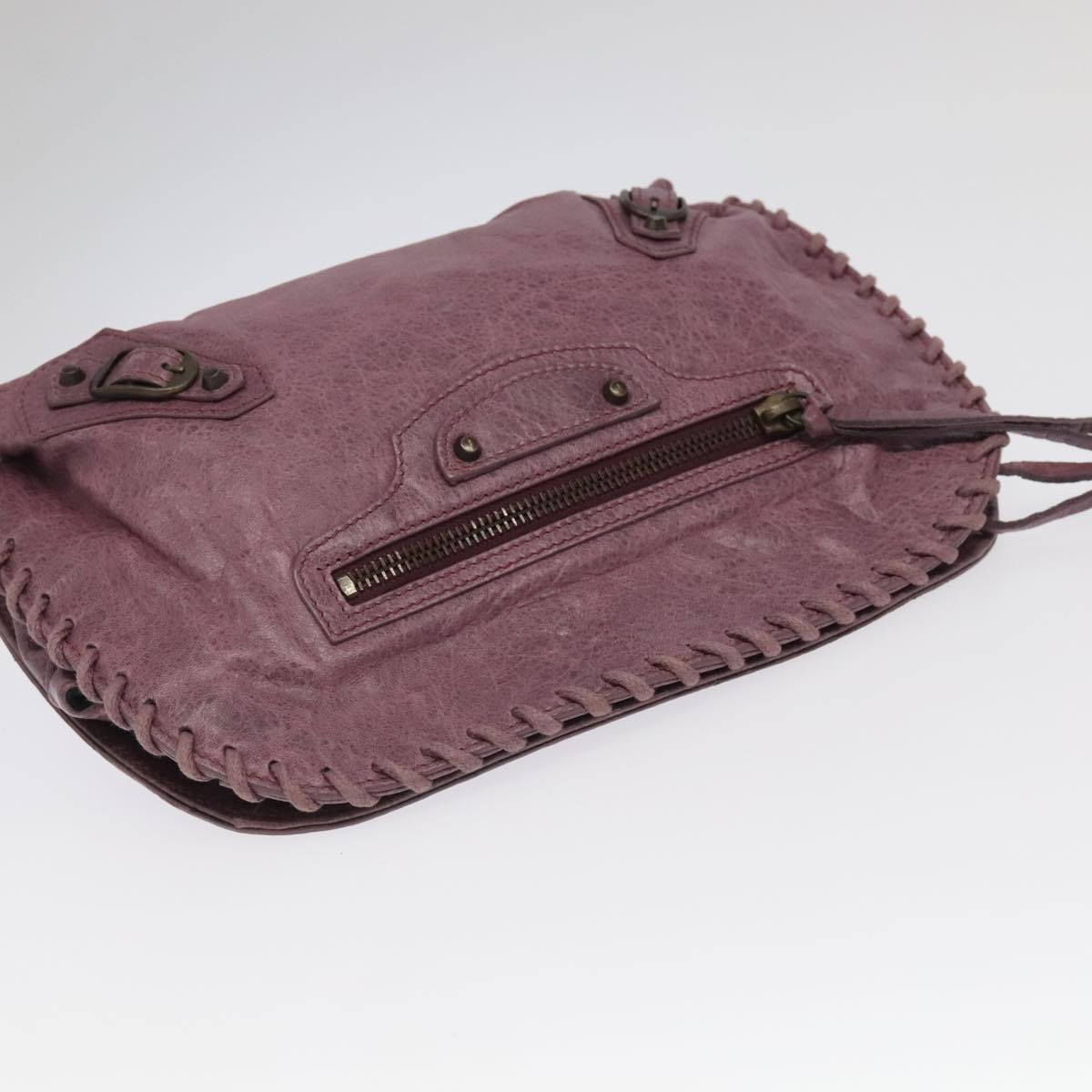 Balenciaga City Purple Leather Shoulder Bag