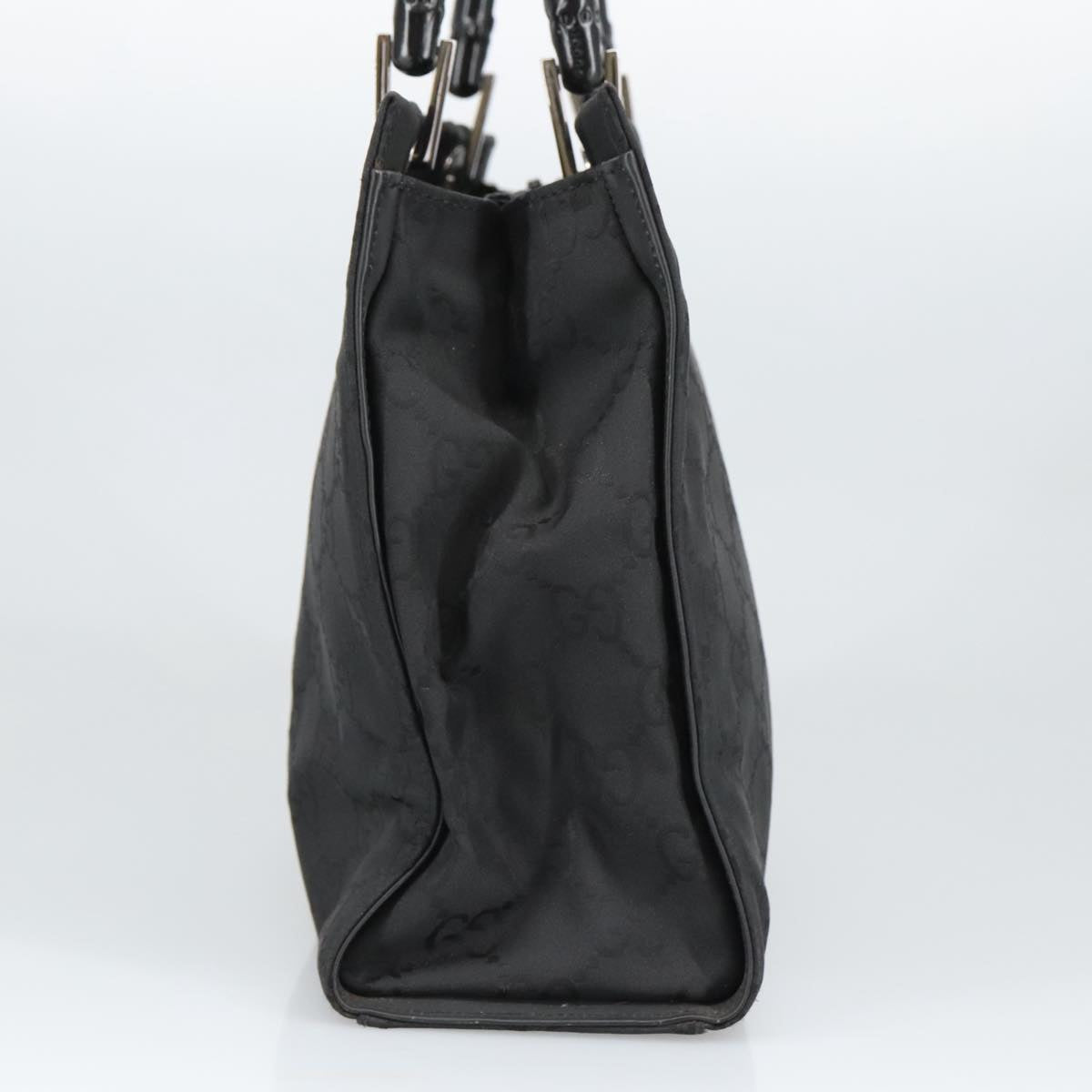 Gucci Bamboo Black Canvas Tote Bag