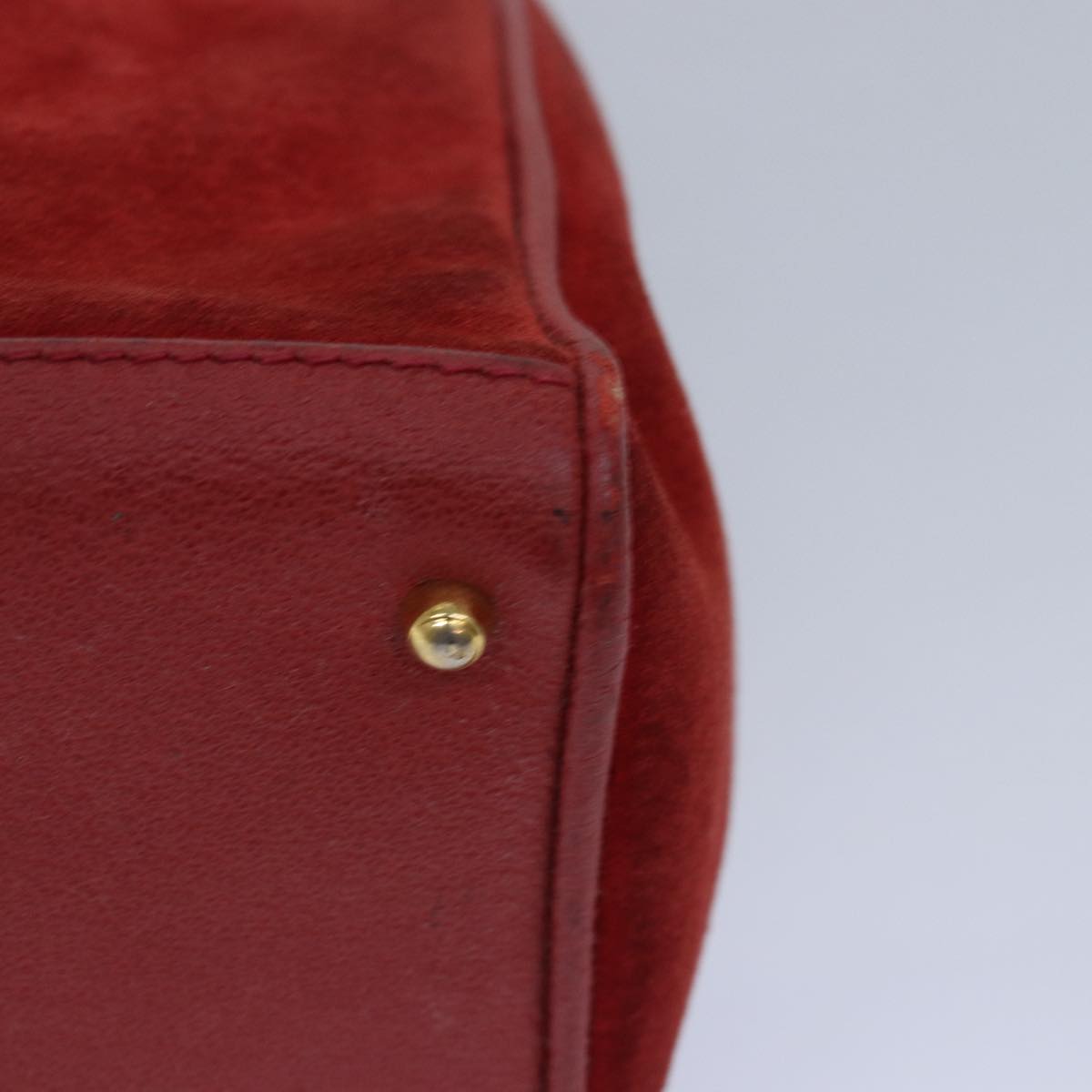 Gucci Bamboo Red Suede Handbag