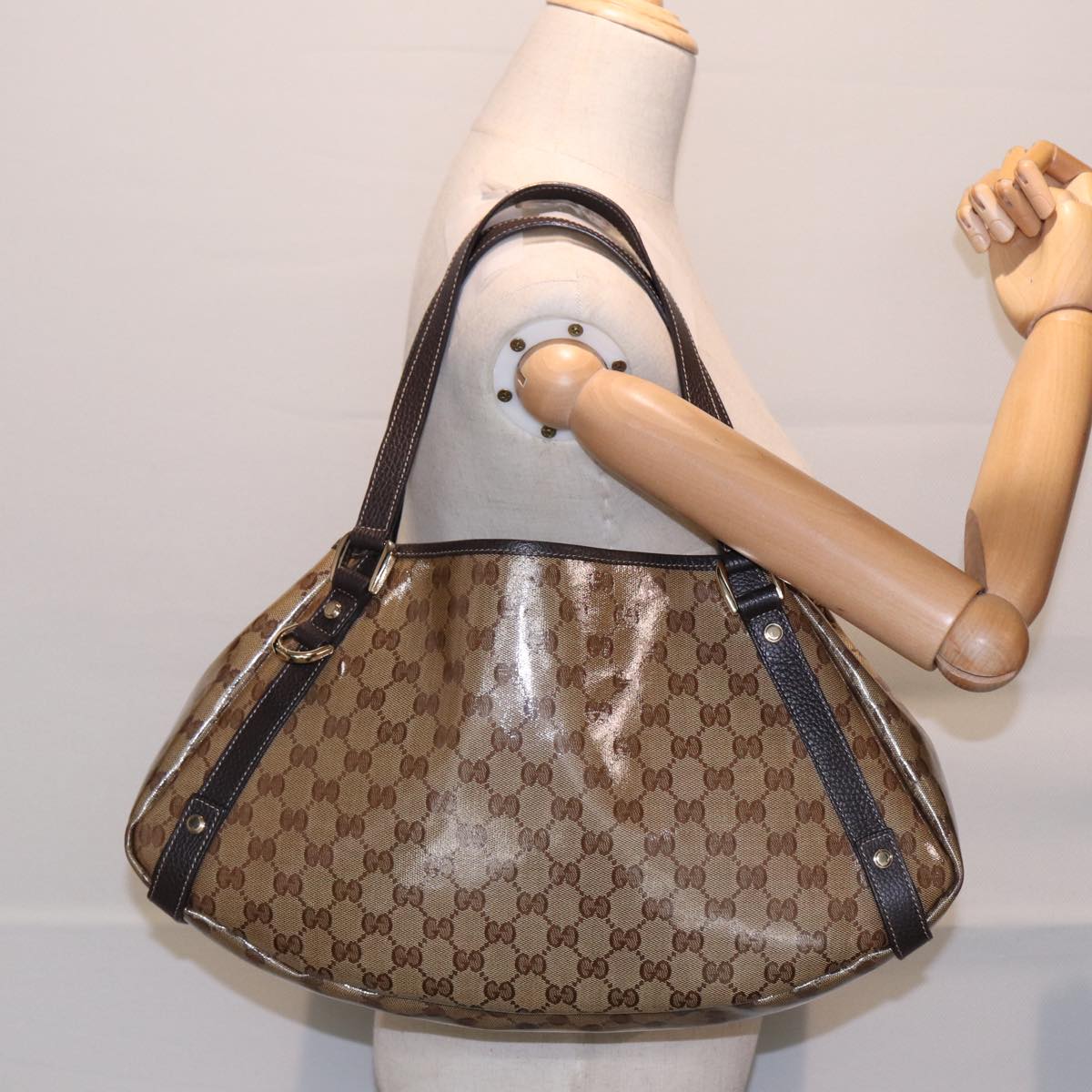 Gucci Abbey Beige Canvas Tote Bag