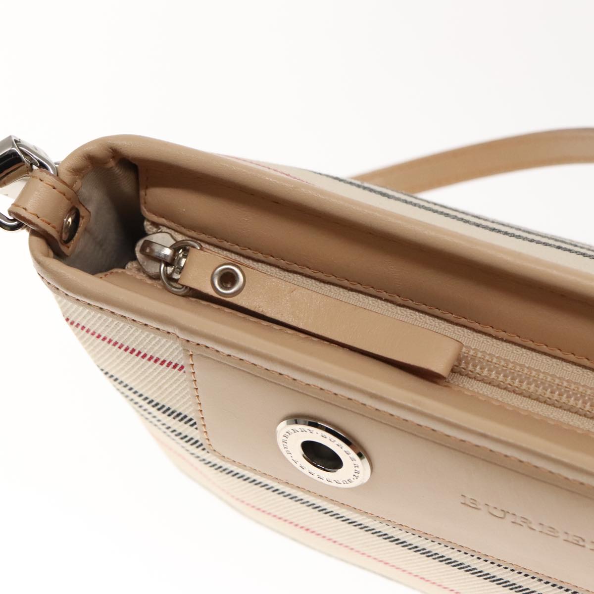 Burberry Beige Canvas Shoulder Bag