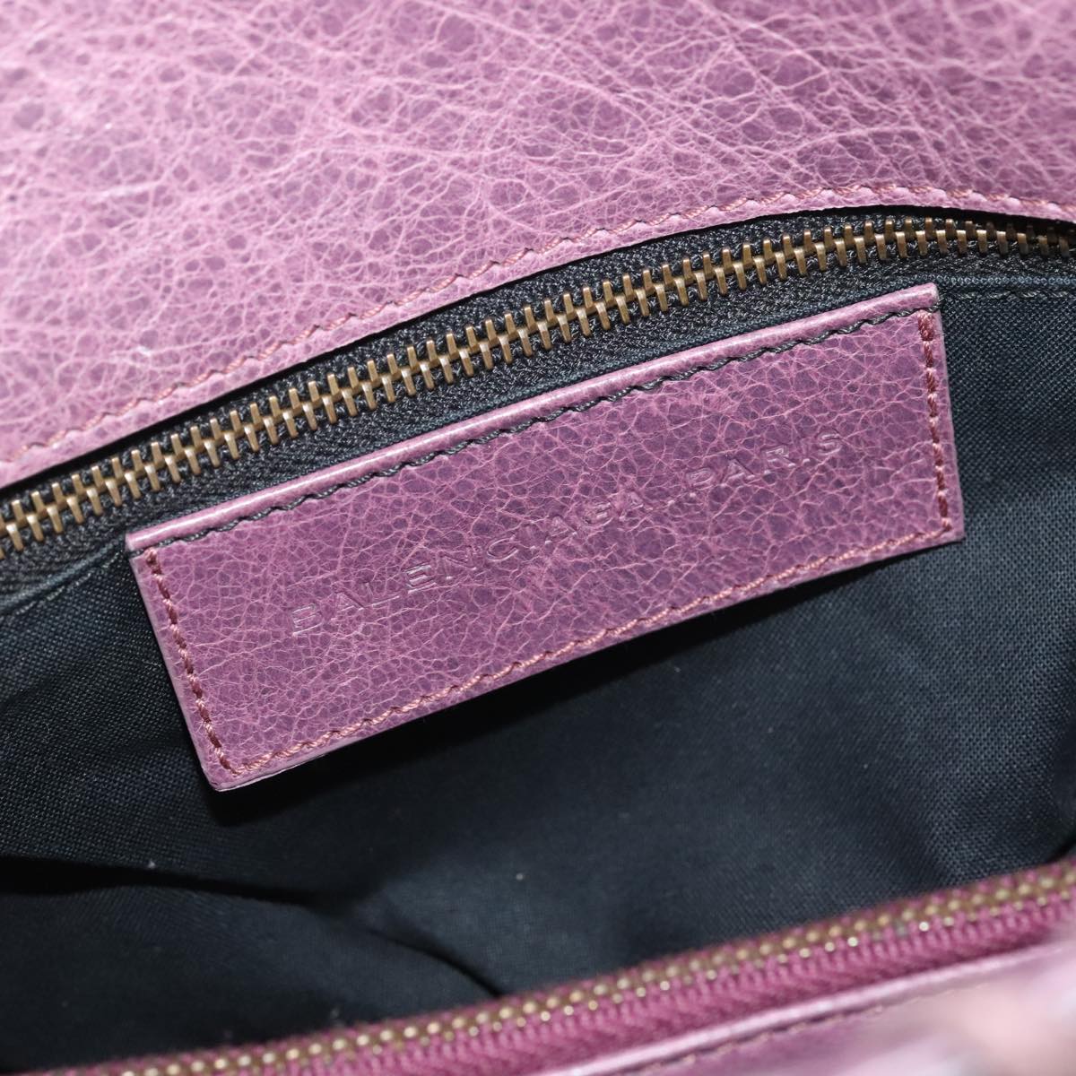 Balenciaga City Purple Leather Shoulder Bag