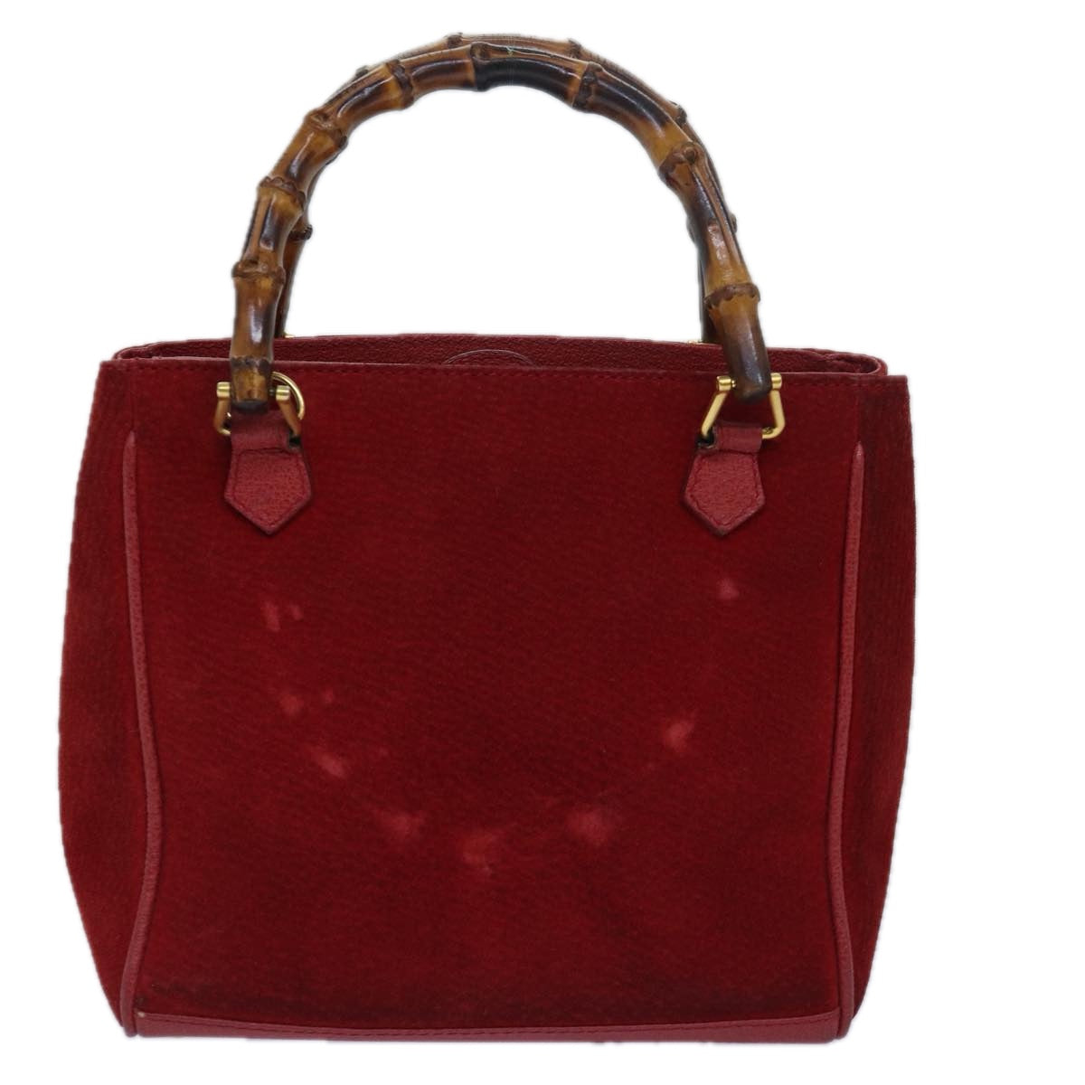 Gucci Bamboo Red Suede Handbag