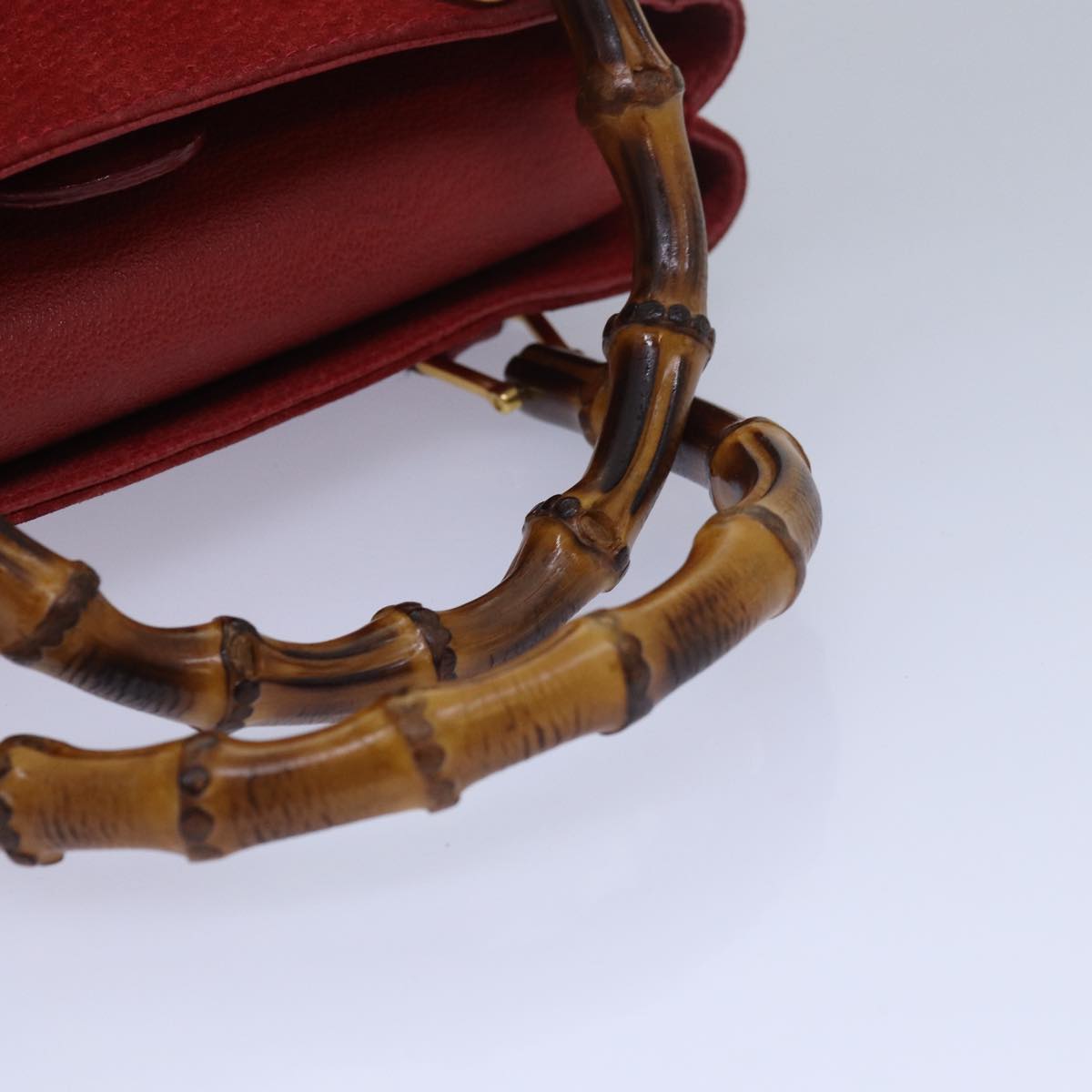Gucci Bamboo Red Suede Handbag