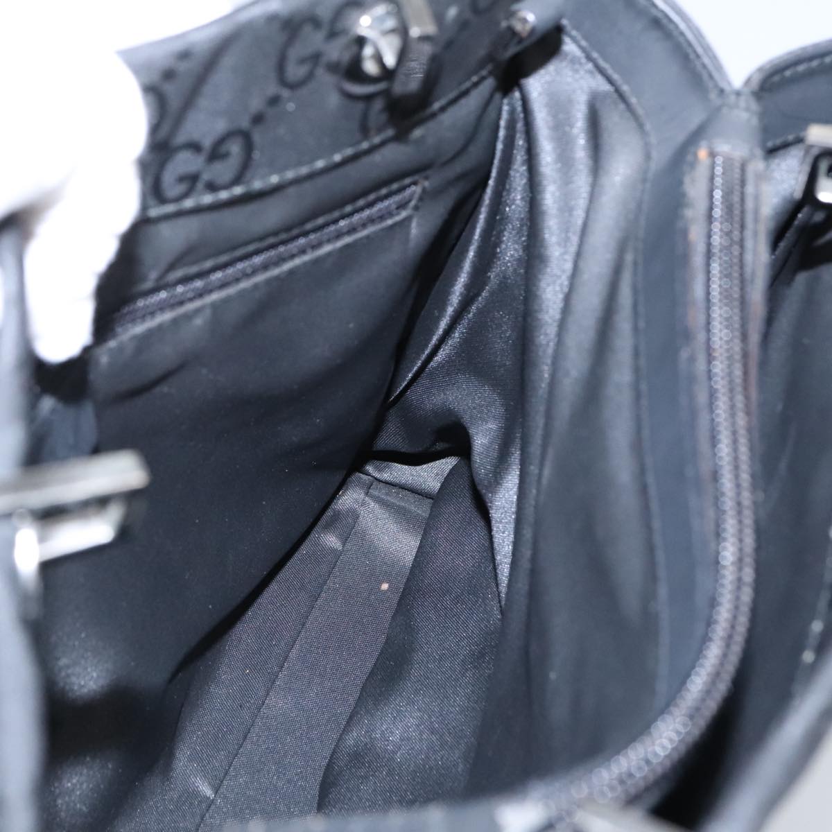 Gucci Bamboo Black Canvas Tote Bag