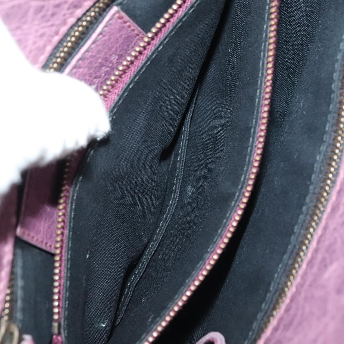 Balenciaga City Purple Leather Shoulder Bag