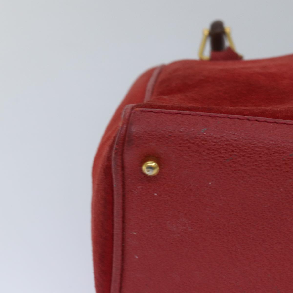 Gucci Bamboo Red Suede Handbag