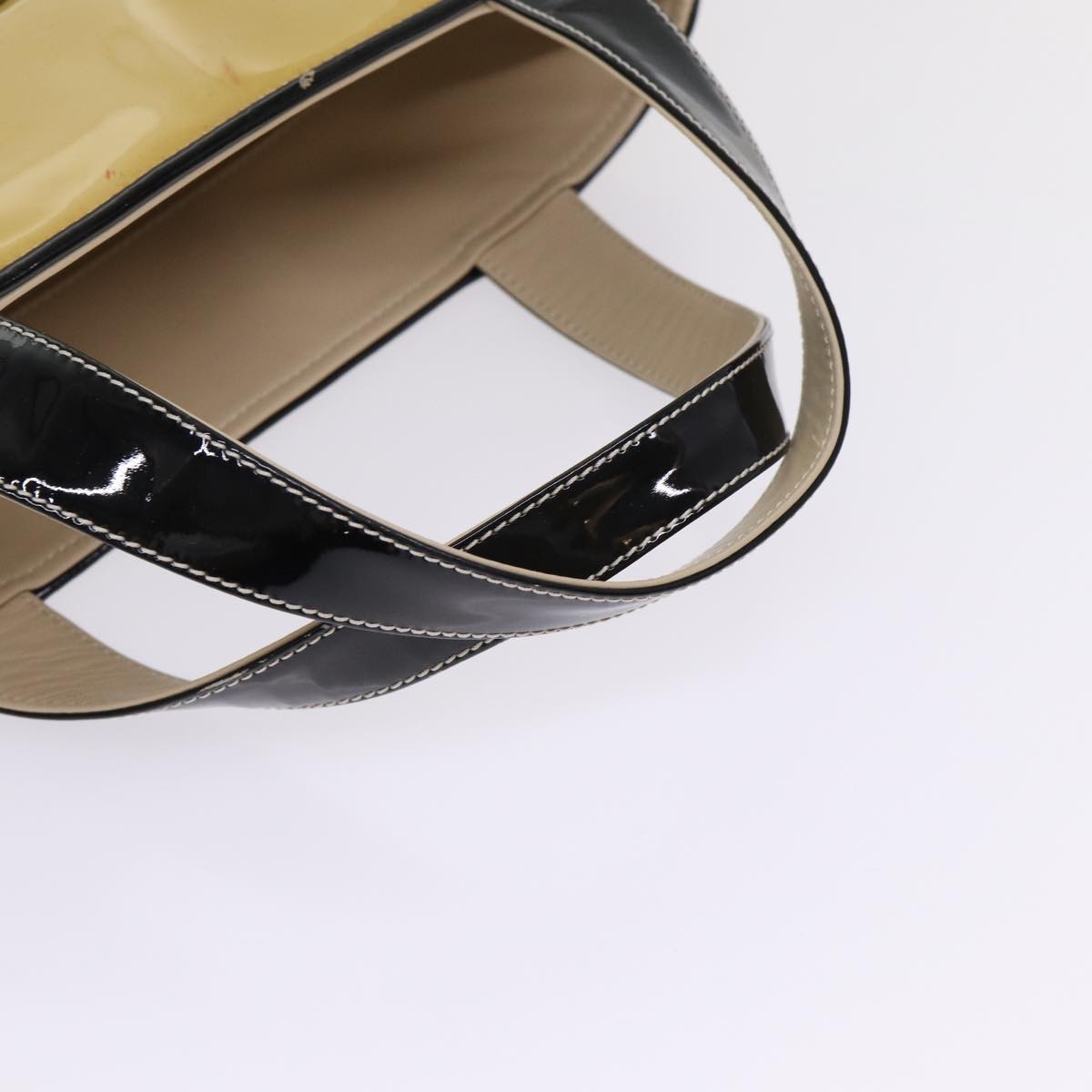 Chanel Beige Patent Leather Handbag