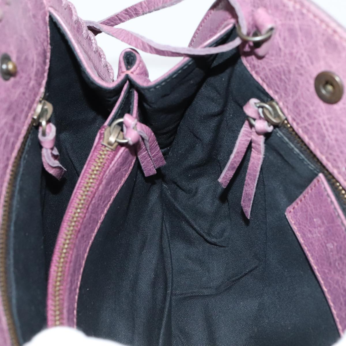 Balenciaga City Purple Leather Shoulder Bag