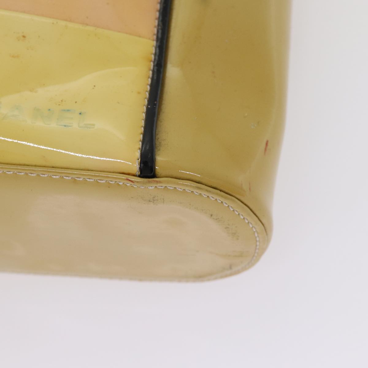 Chanel Beige Patent Leather Handbag