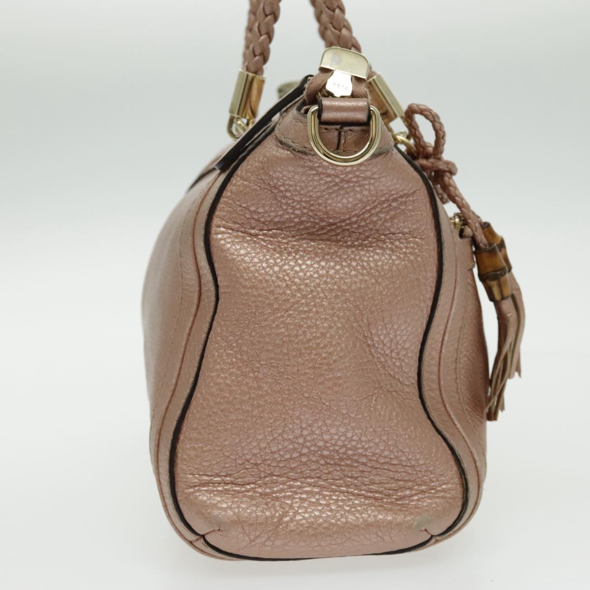 Gucci Bamboo Pink Leather Handbag