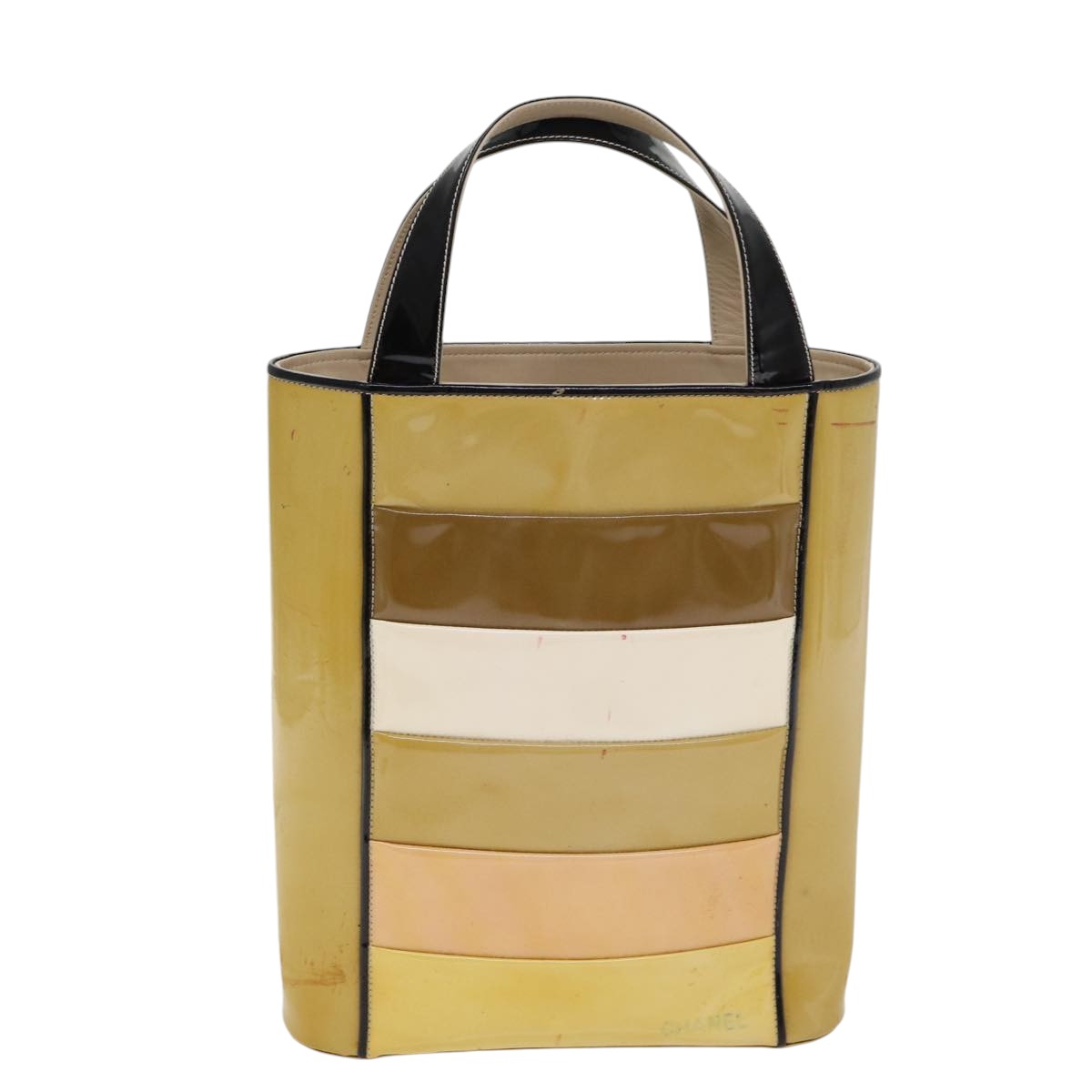 Chanel Beige Patent Leather Handbag