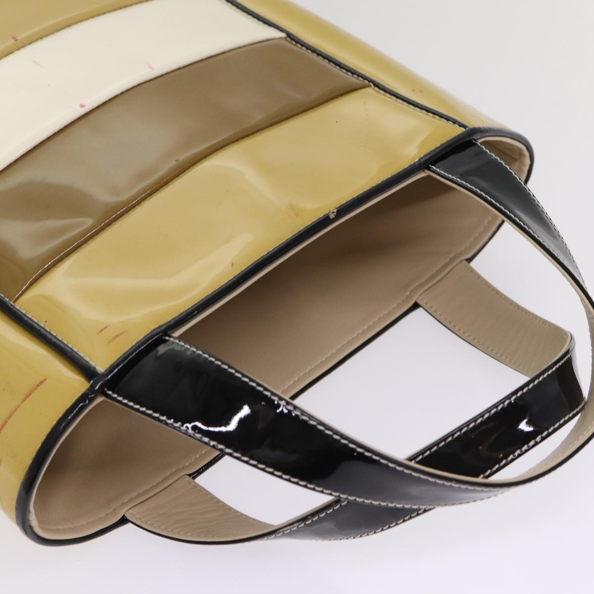 Chanel Beige Patent Leather Handbag