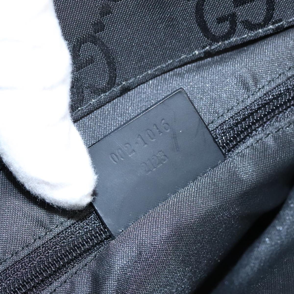Gucci Bamboo Black Canvas Tote Bag