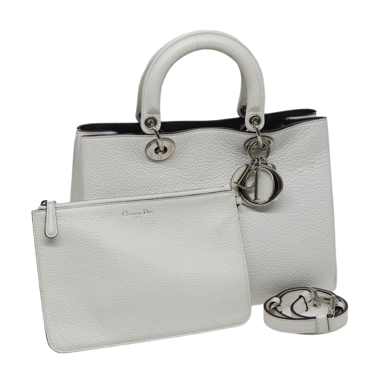Dior Diorissimo White Leather Handbag