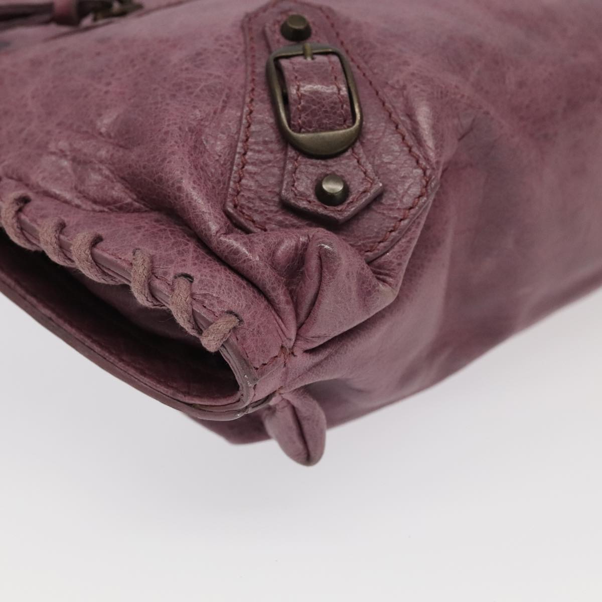 Balenciaga City Purple Leather Shoulder Bag
