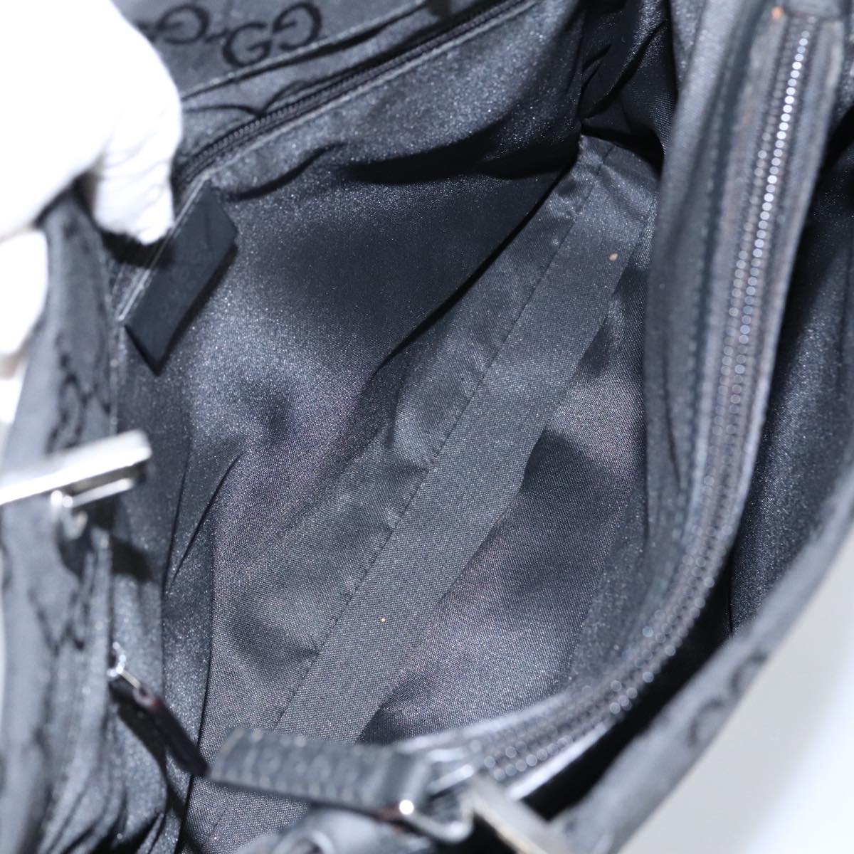 Gucci Bamboo Black Canvas Tote Bag
