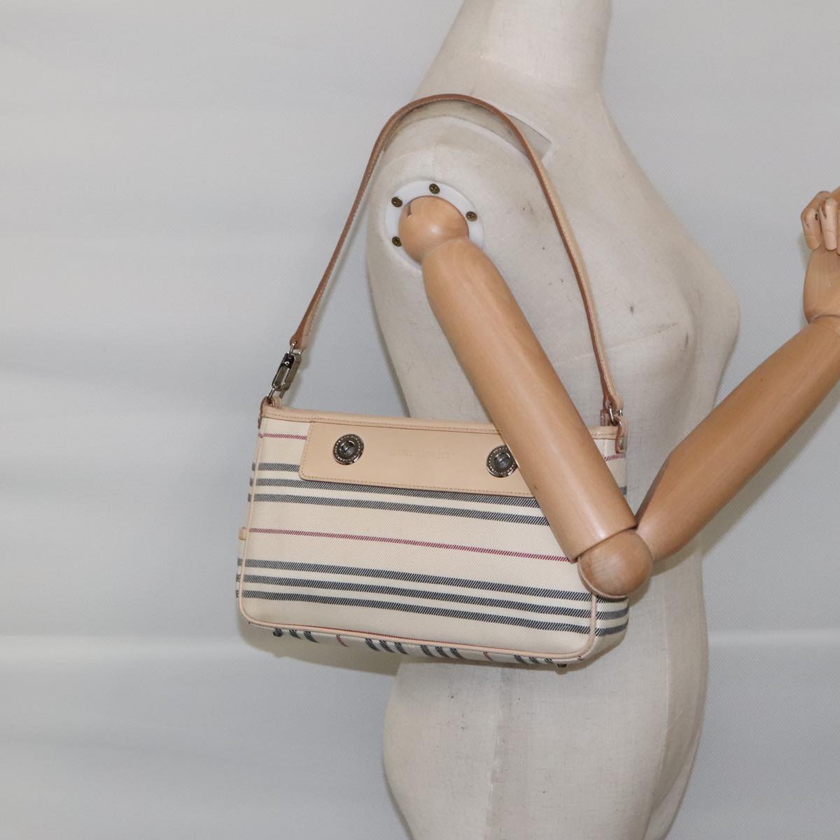 Burberry Beige Canvas Shoulder Bag