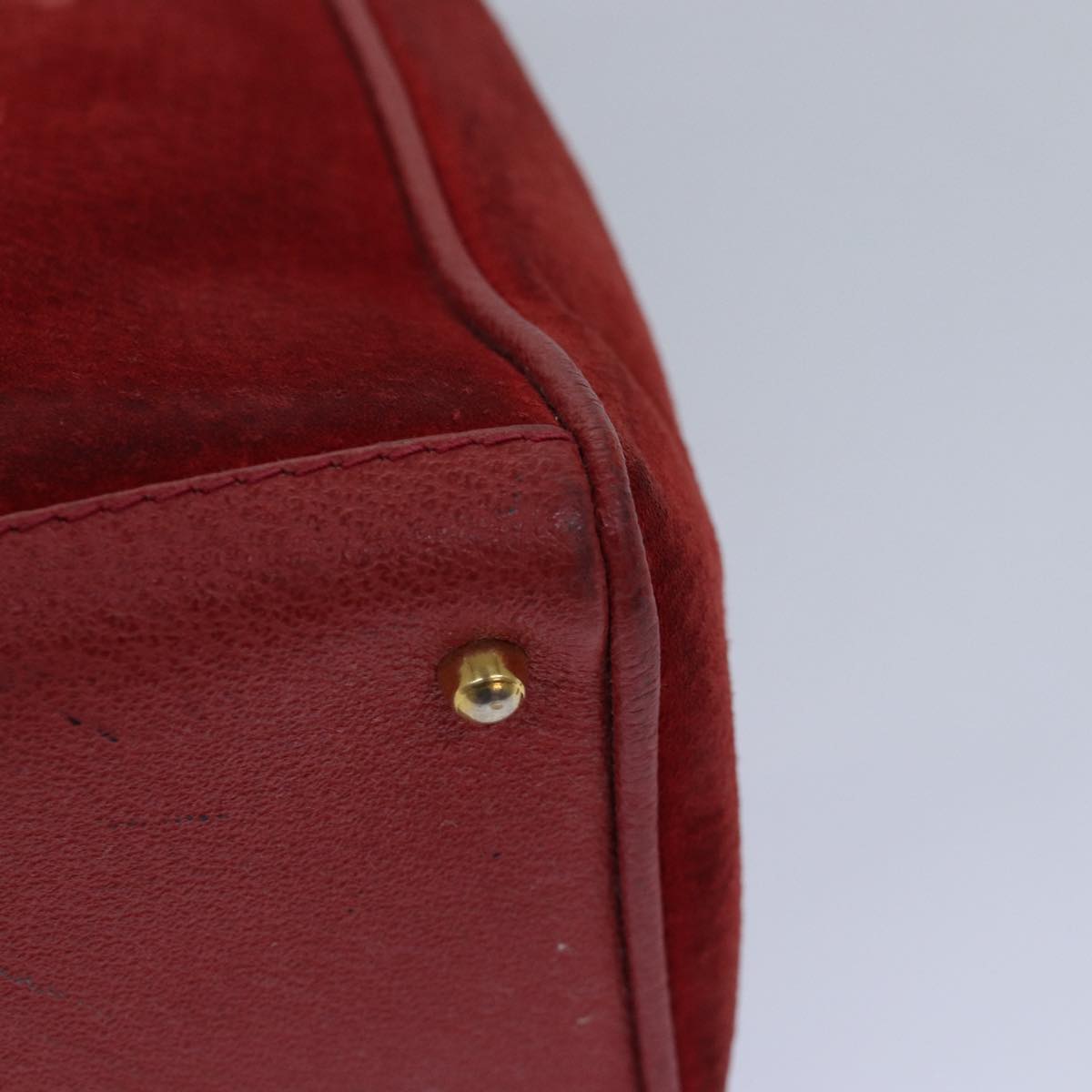 Gucci Bamboo Red Suede Handbag
