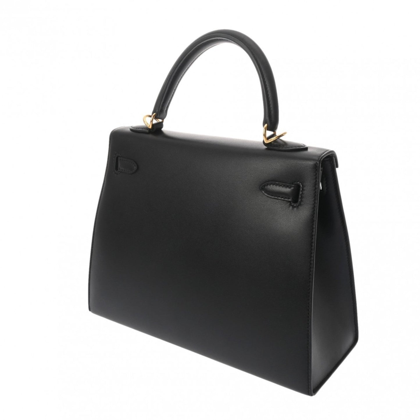 Hermes Black Tadelakt Leather Handbag