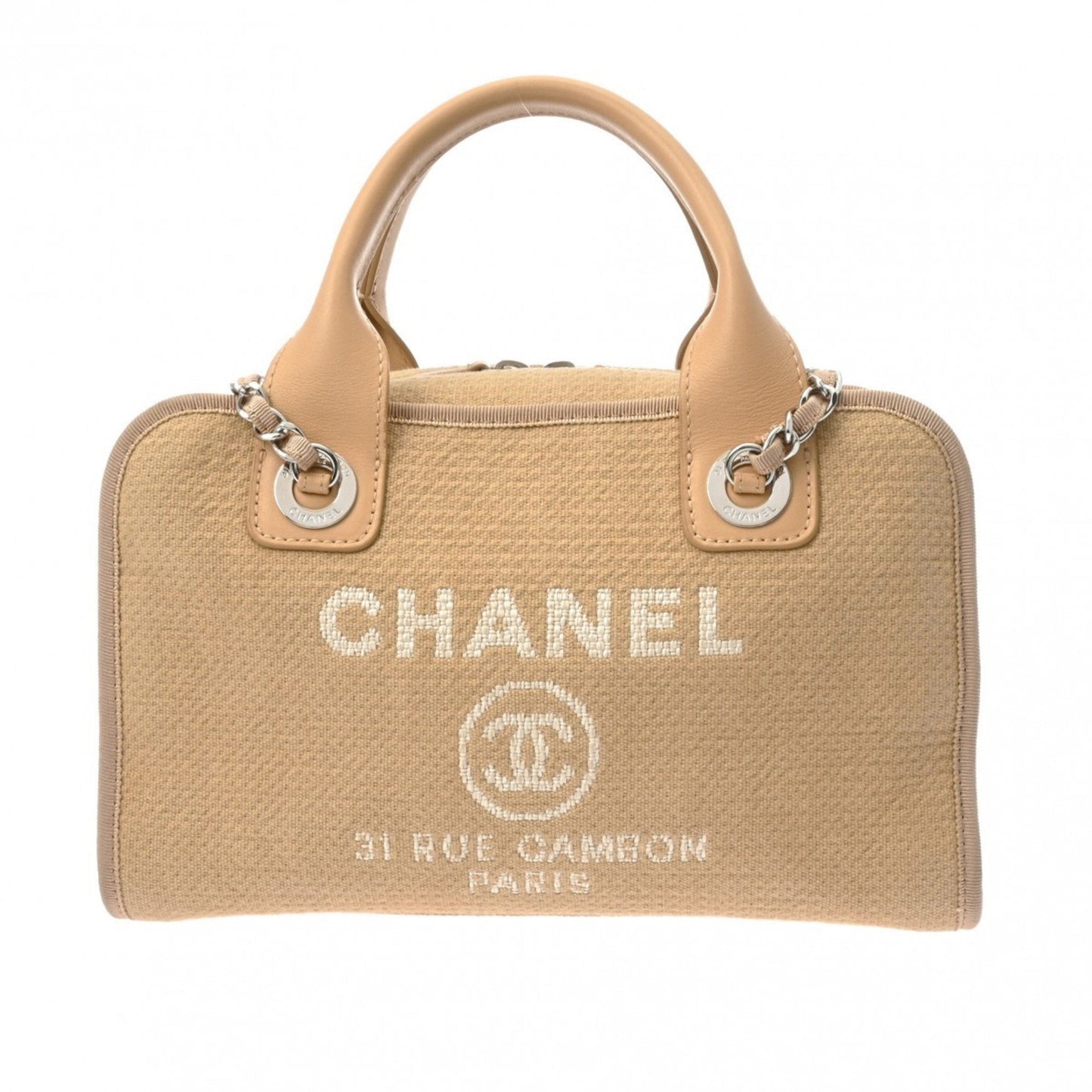 Chanel Beige Canvas Handbag