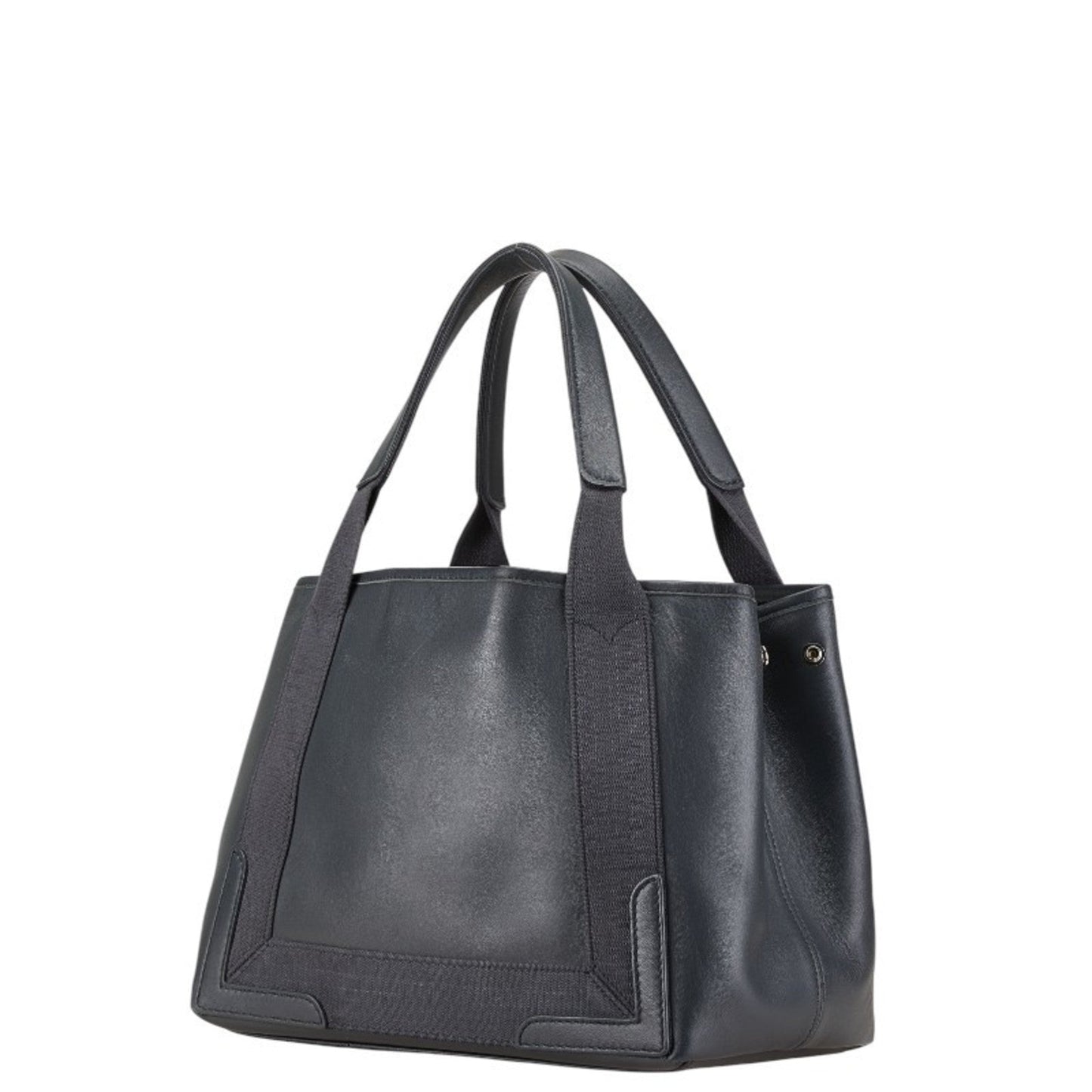 Balenciaga Gray Leather Canvas Handbag Tote Bag
