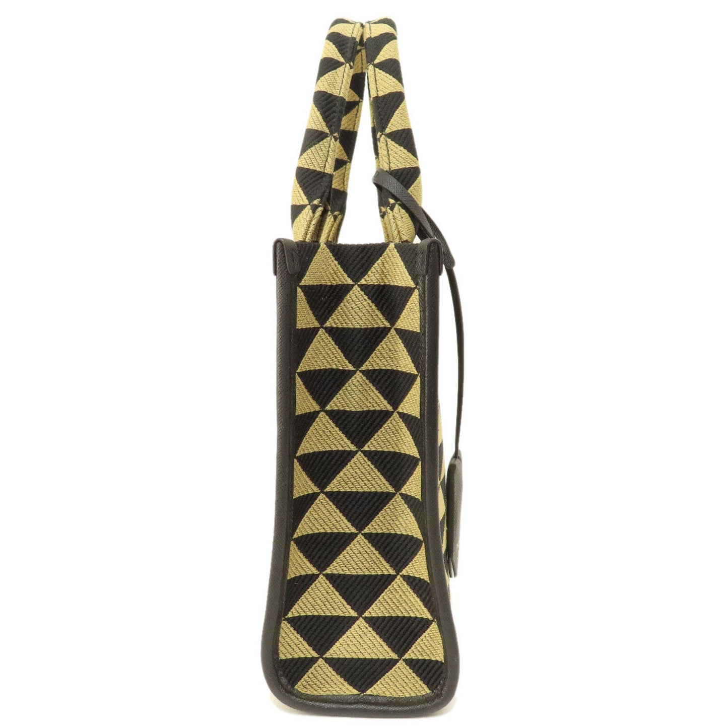 Prada Black Brown Canvas Handbag