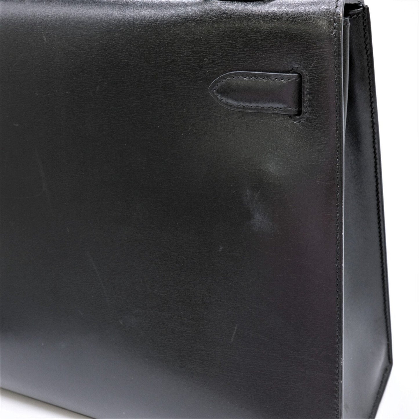 Hermes Black Box Calf Leather Handbag