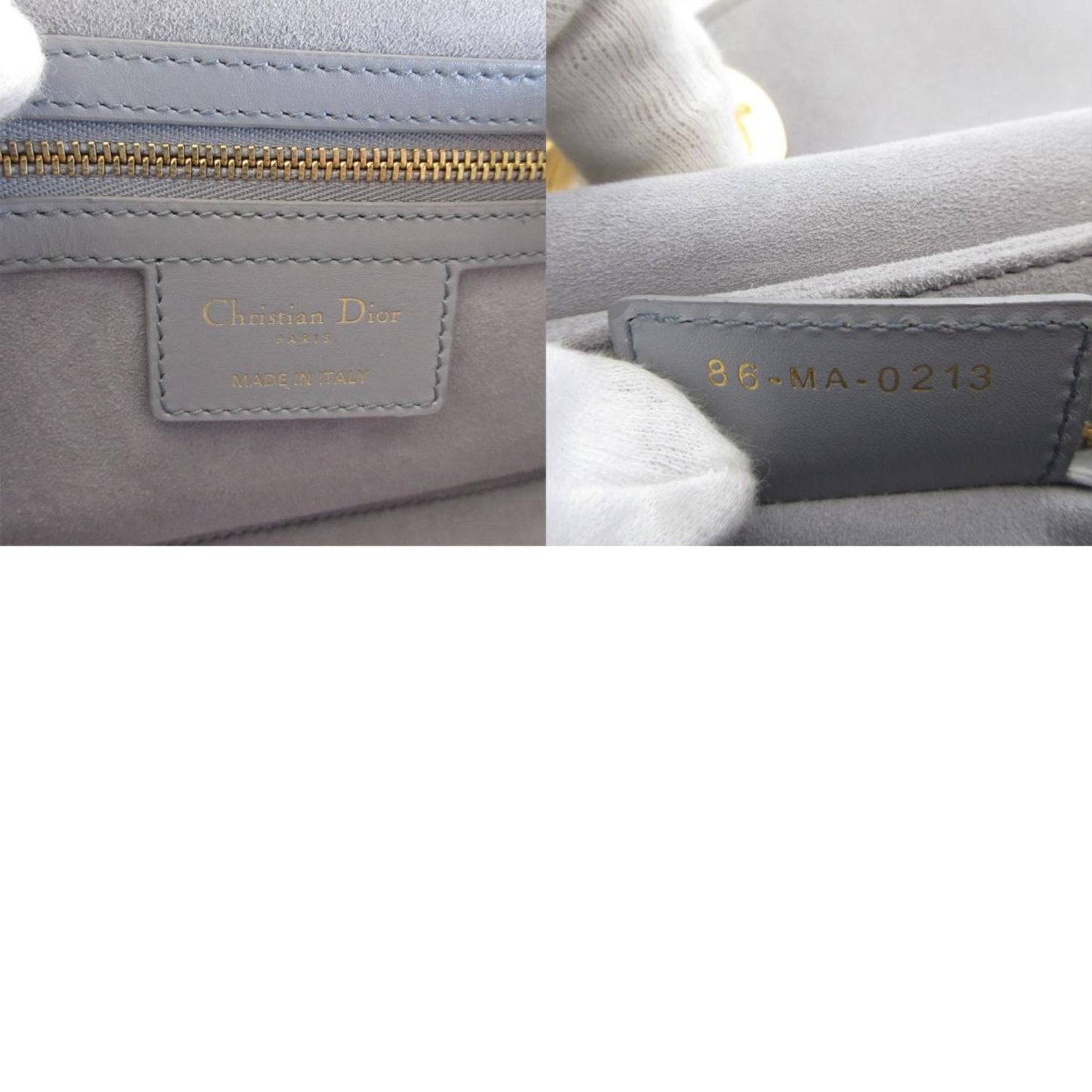 Christian Dior Gray Leather Shoulder Bag