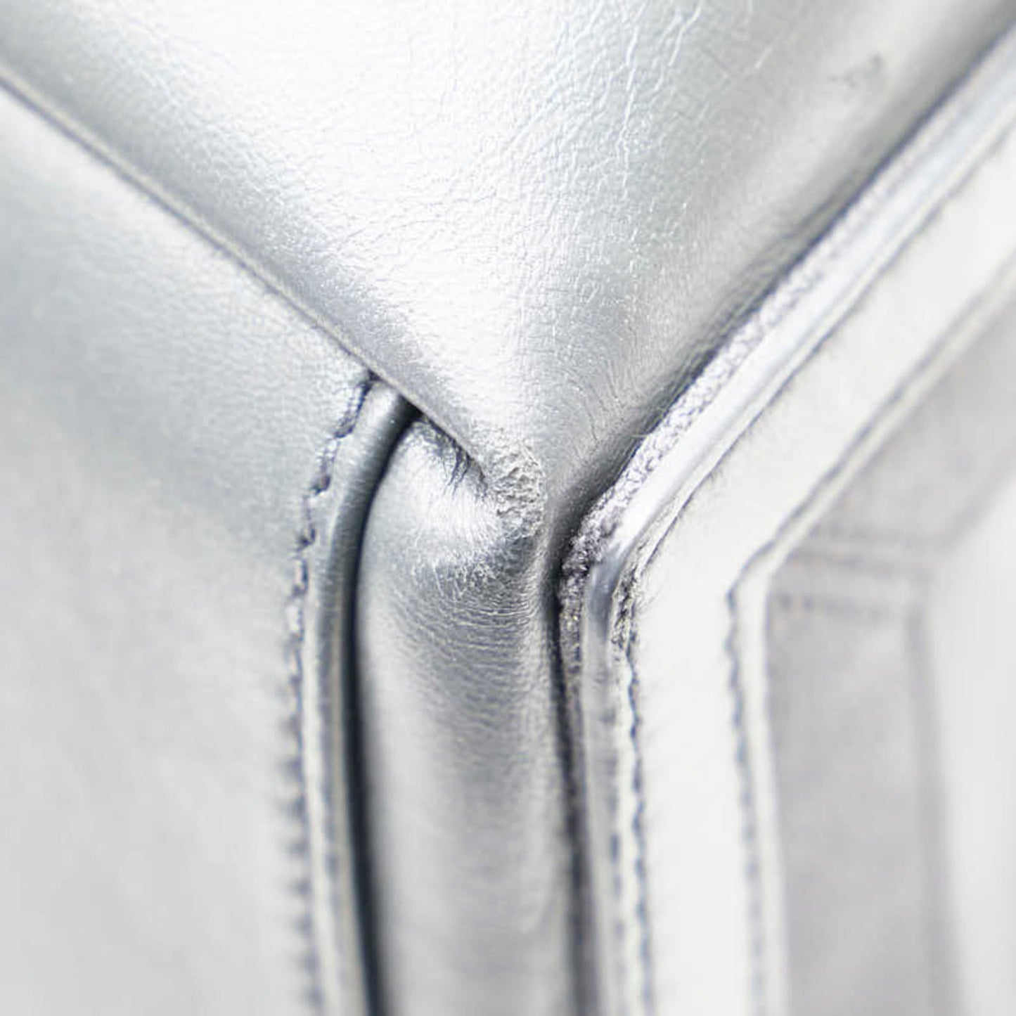 Balenciaga Gray Leather Canvas Handbag Tote Bag