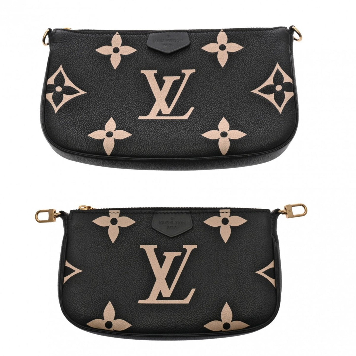 Louis Vuitton Beige Black Monogram Empreinte Pochette Pouch Shoulder Bag