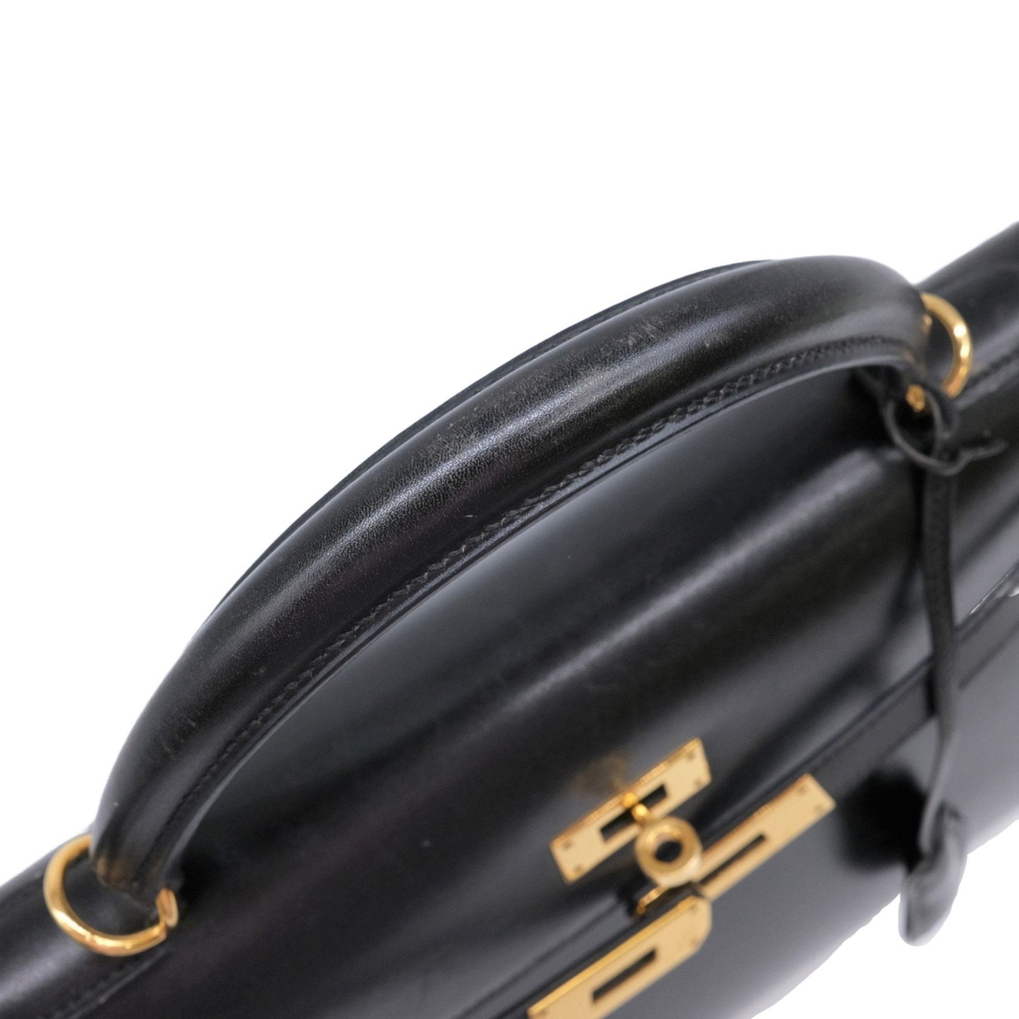 Hermes Black Box Calf Leather Handbag