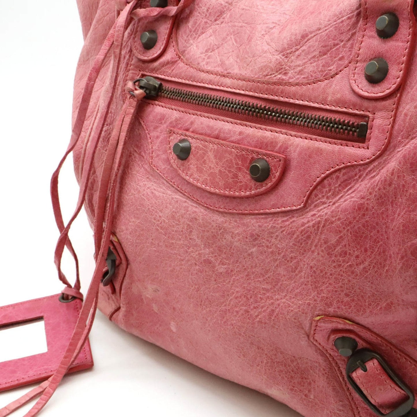 Balenciaga Pink Leather Handbag Tote Bag