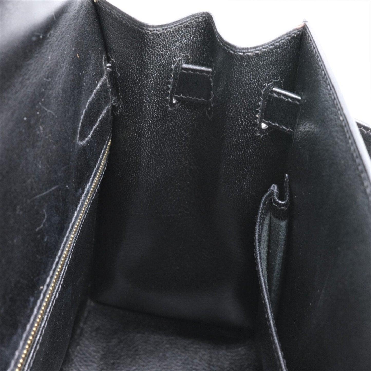 Hermes Black Box Calf Leather Handbag