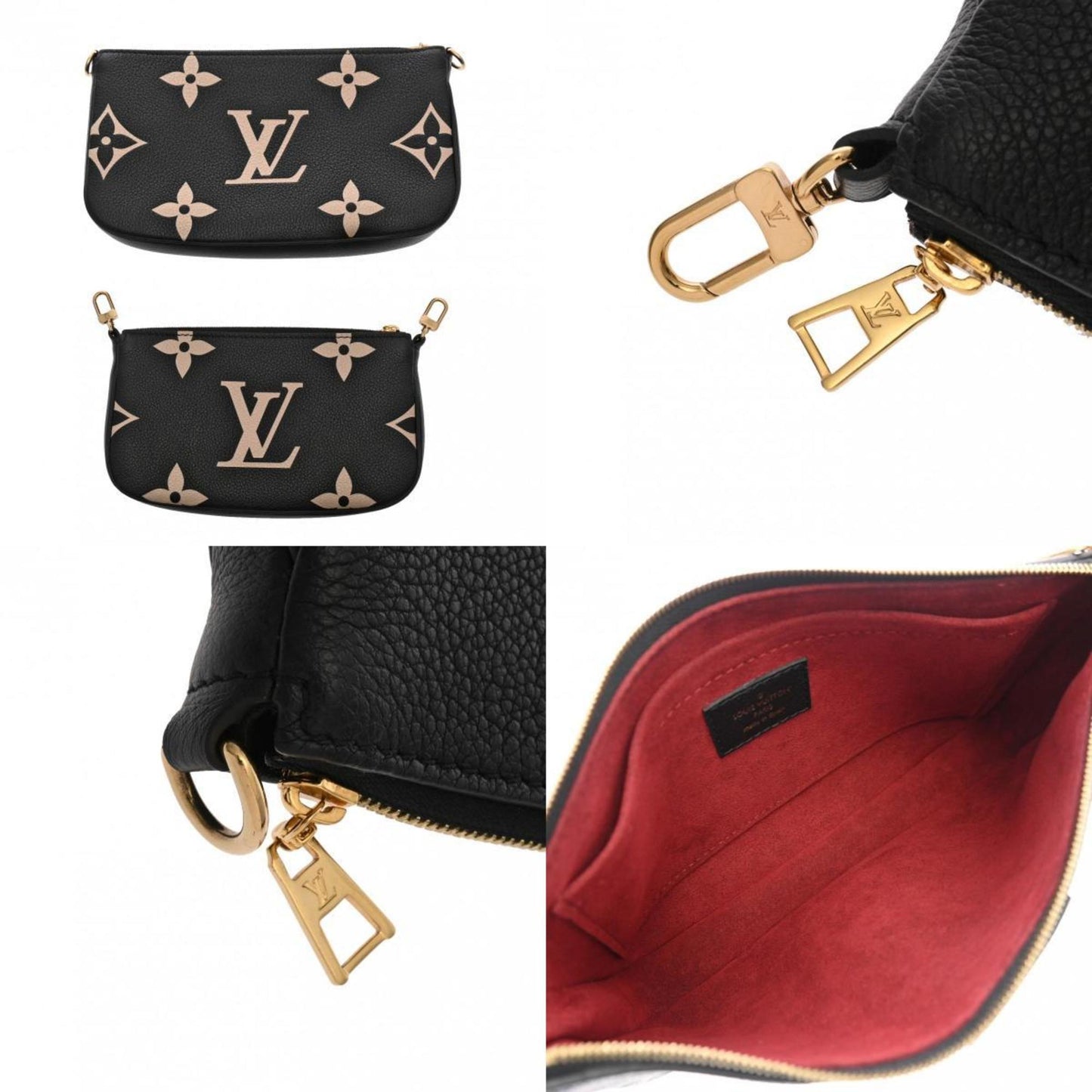 Louis Vuitton Beige Black Monogram Empreinte Pochette Pouch Shoulder Bag