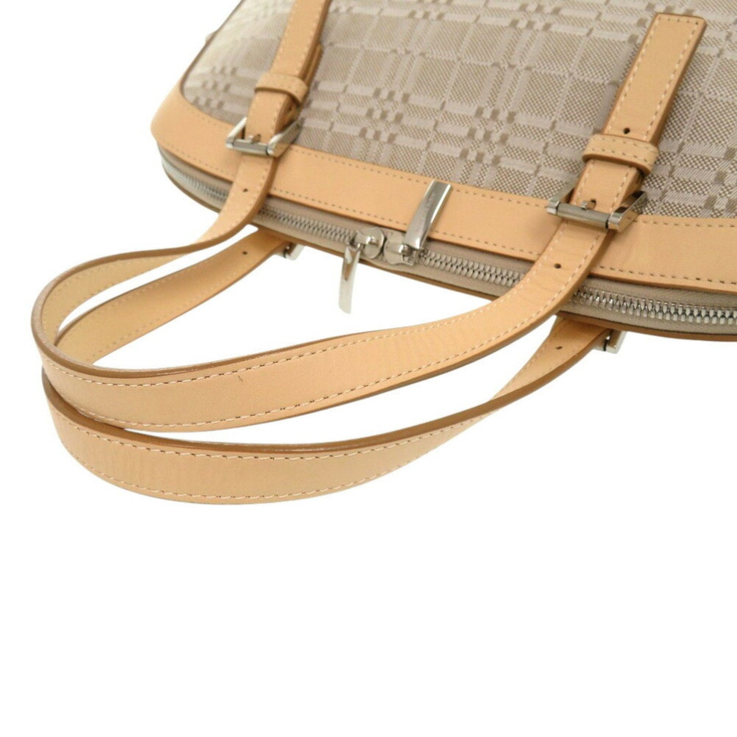 Burberry Beige Canvas Leather Handbag