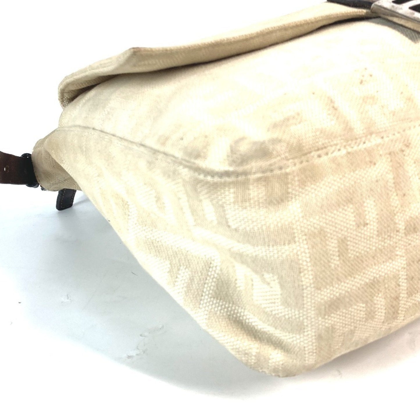 Fendi Beige Canvas Leather Shoulder Bag