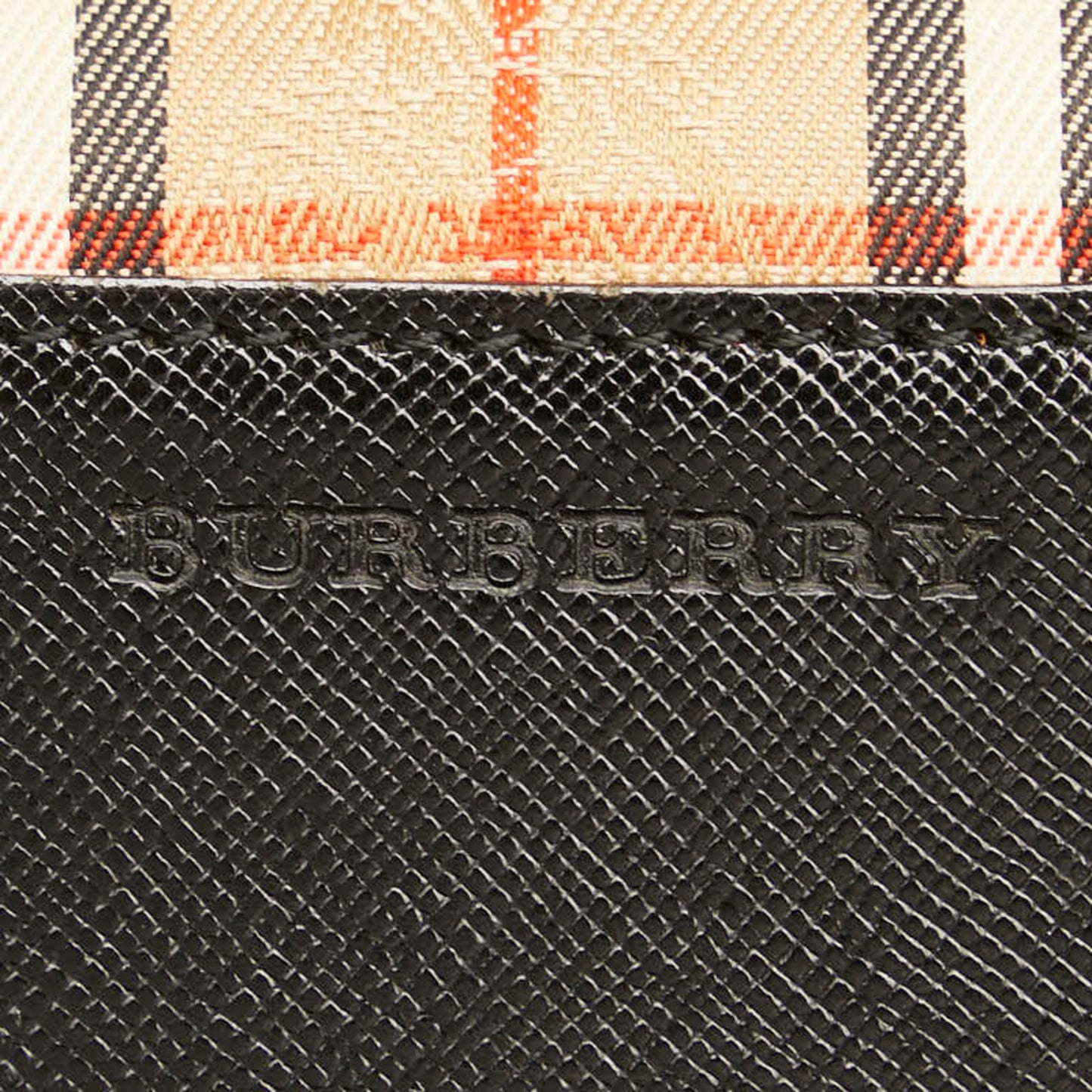 Burberry Beige Black Canvas Leather Handbag