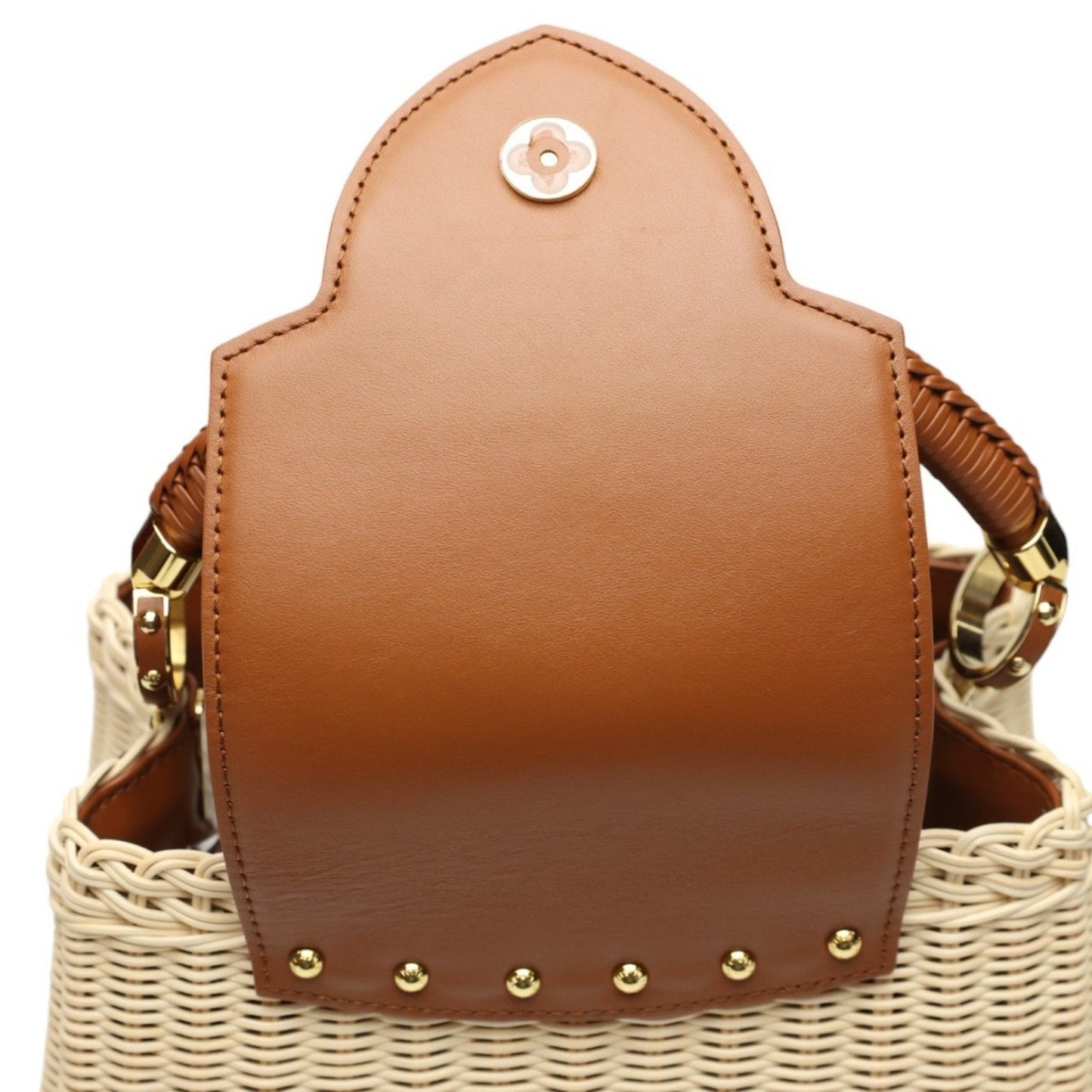 Louis Vuitton Beige Brown Leather Shoulder Bag