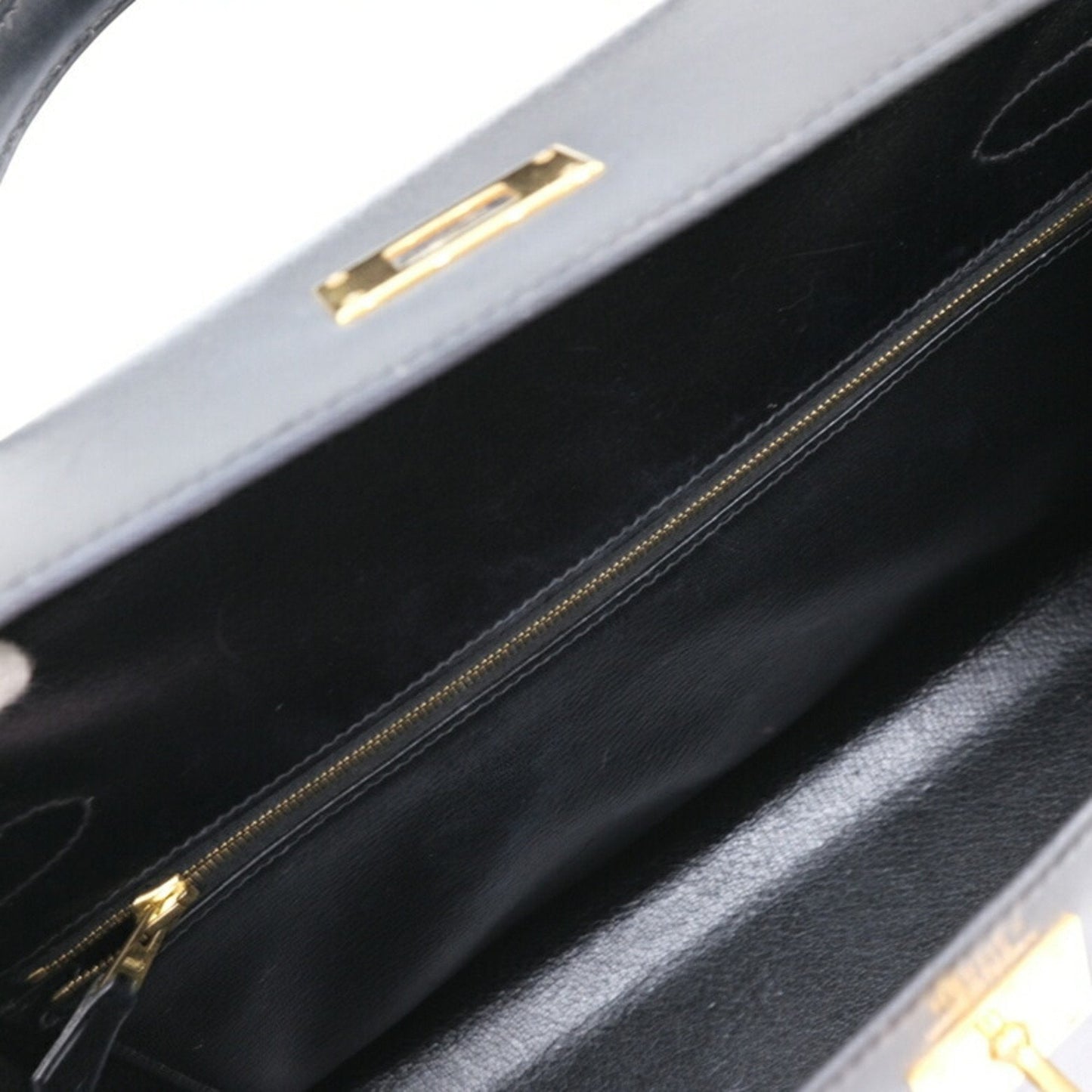 Hermes Black Box Calf Leather Handbag