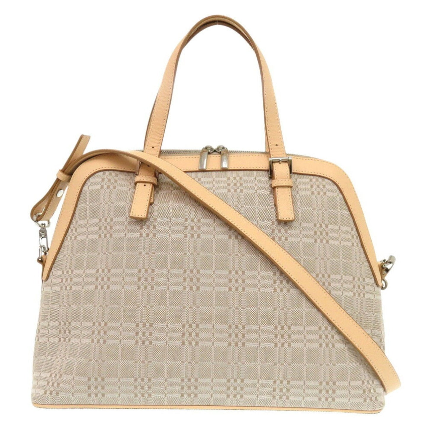 Burberry Beige Canvas Leather Handbag