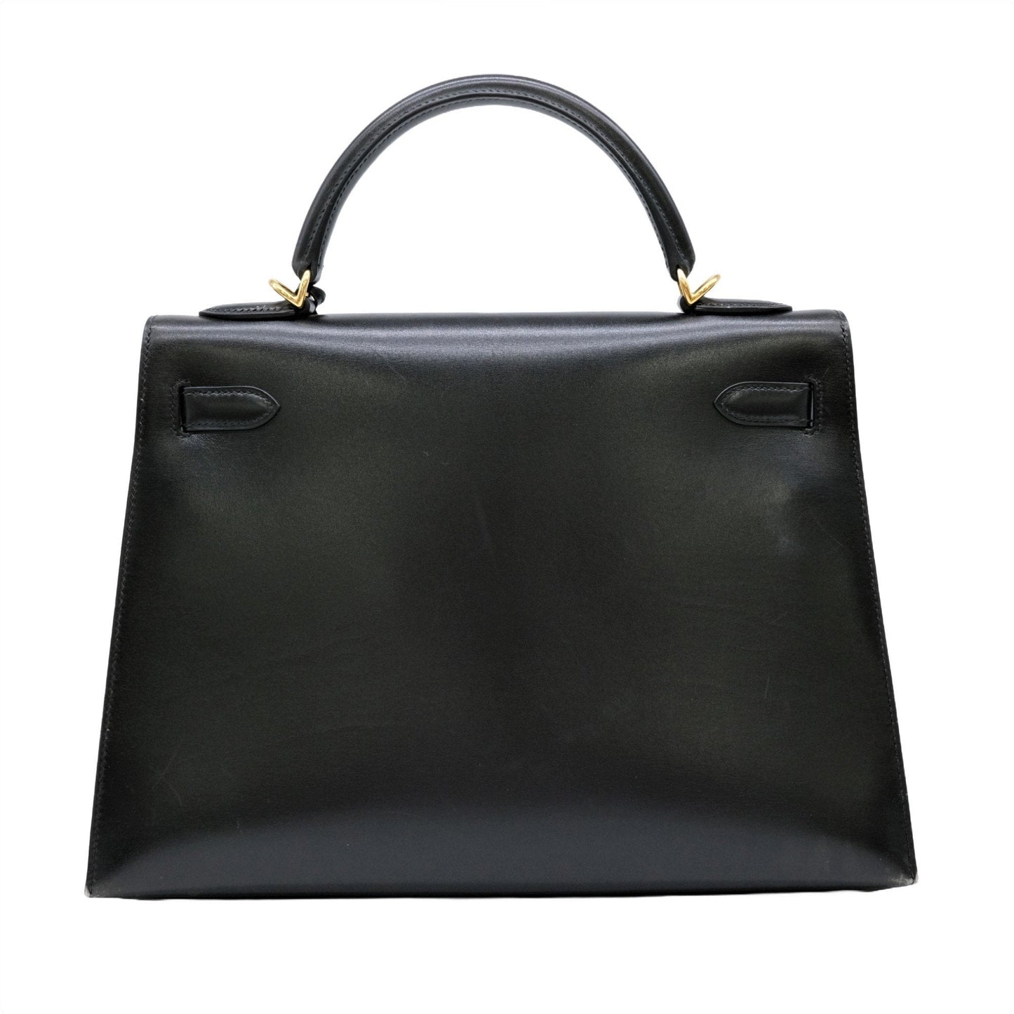 Hermes Black Box Calf Leather Handbag