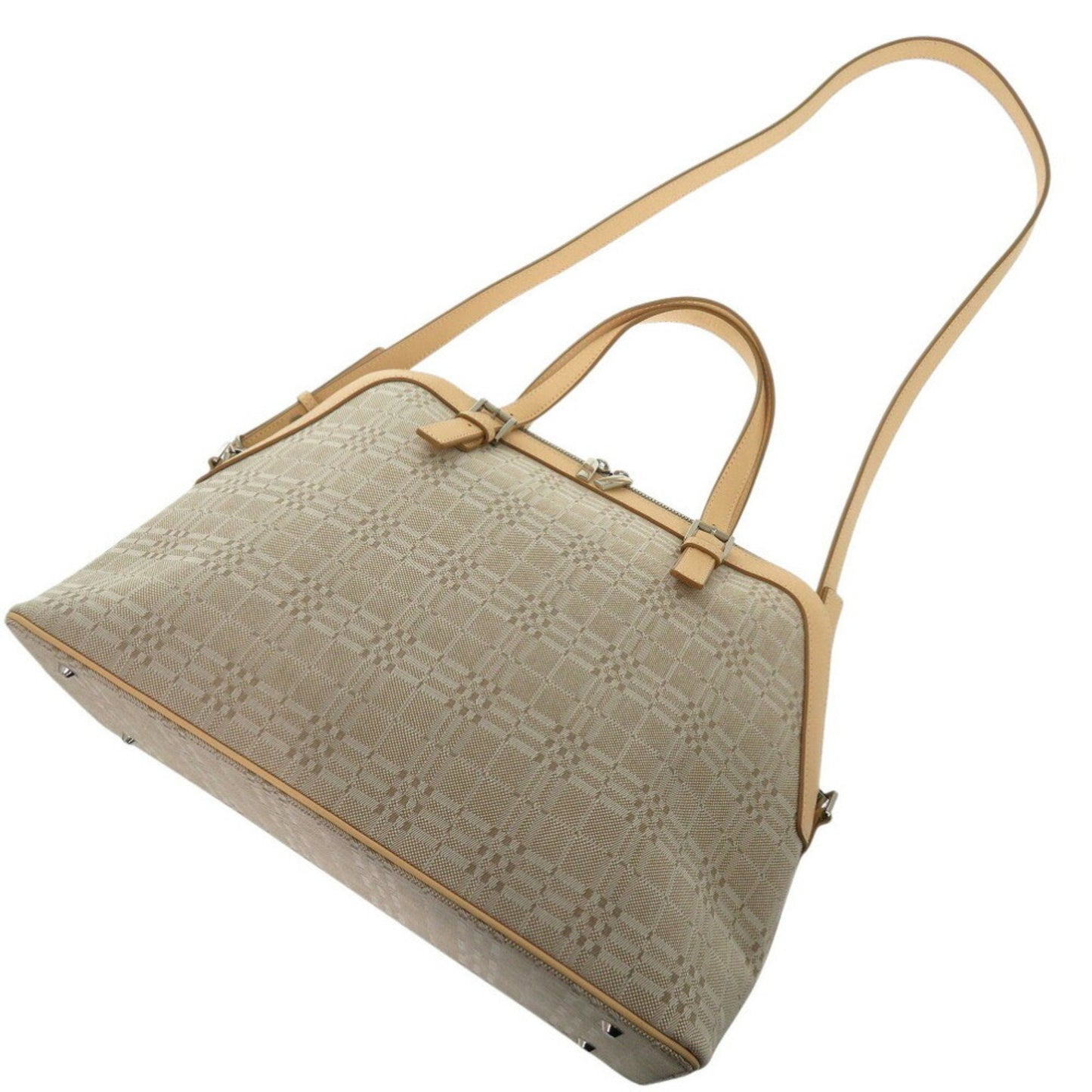Burberry Beige Canvas Leather Handbag